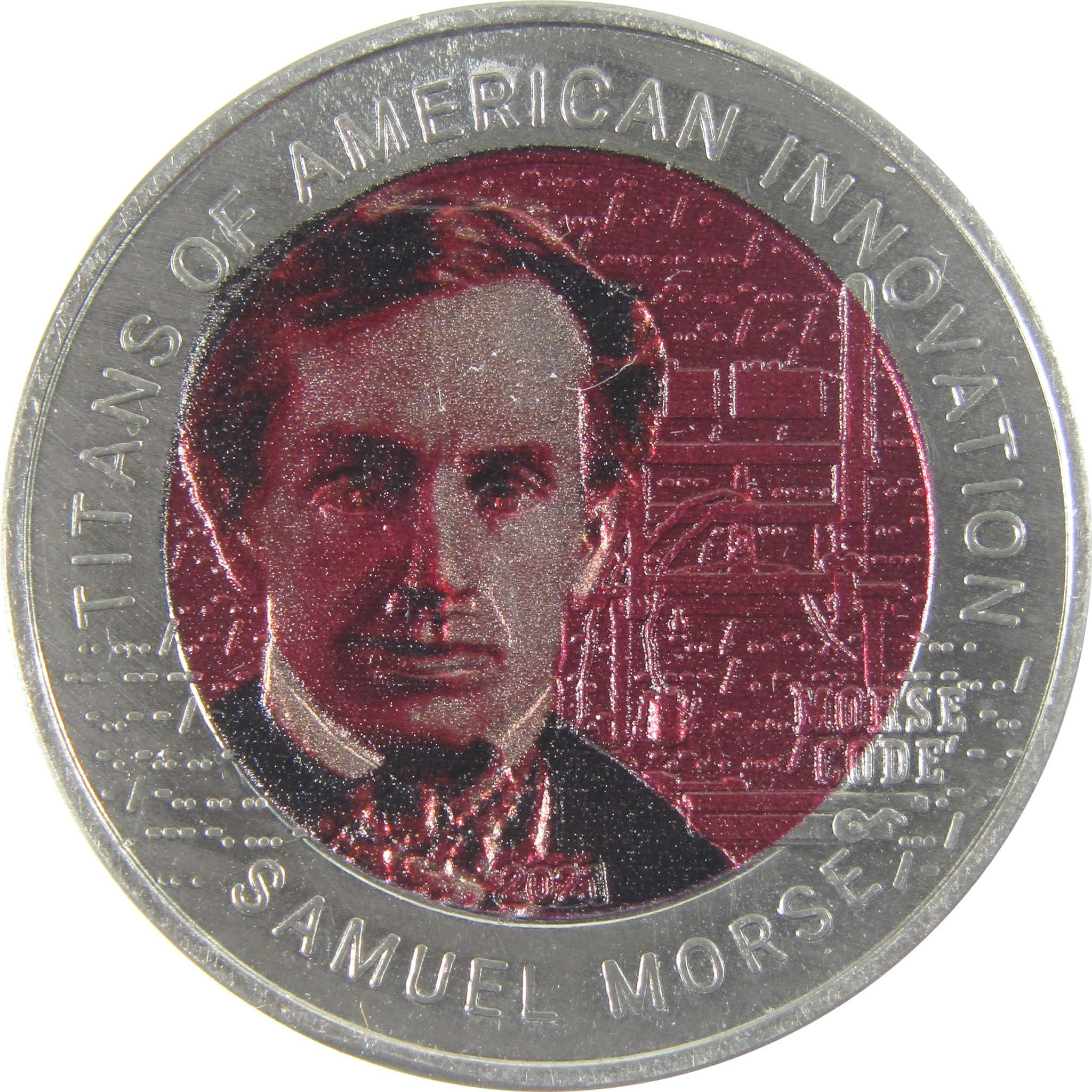 Titans of American Innovation Samuel Morse Titanium 2 Cedis 2021 Ghana