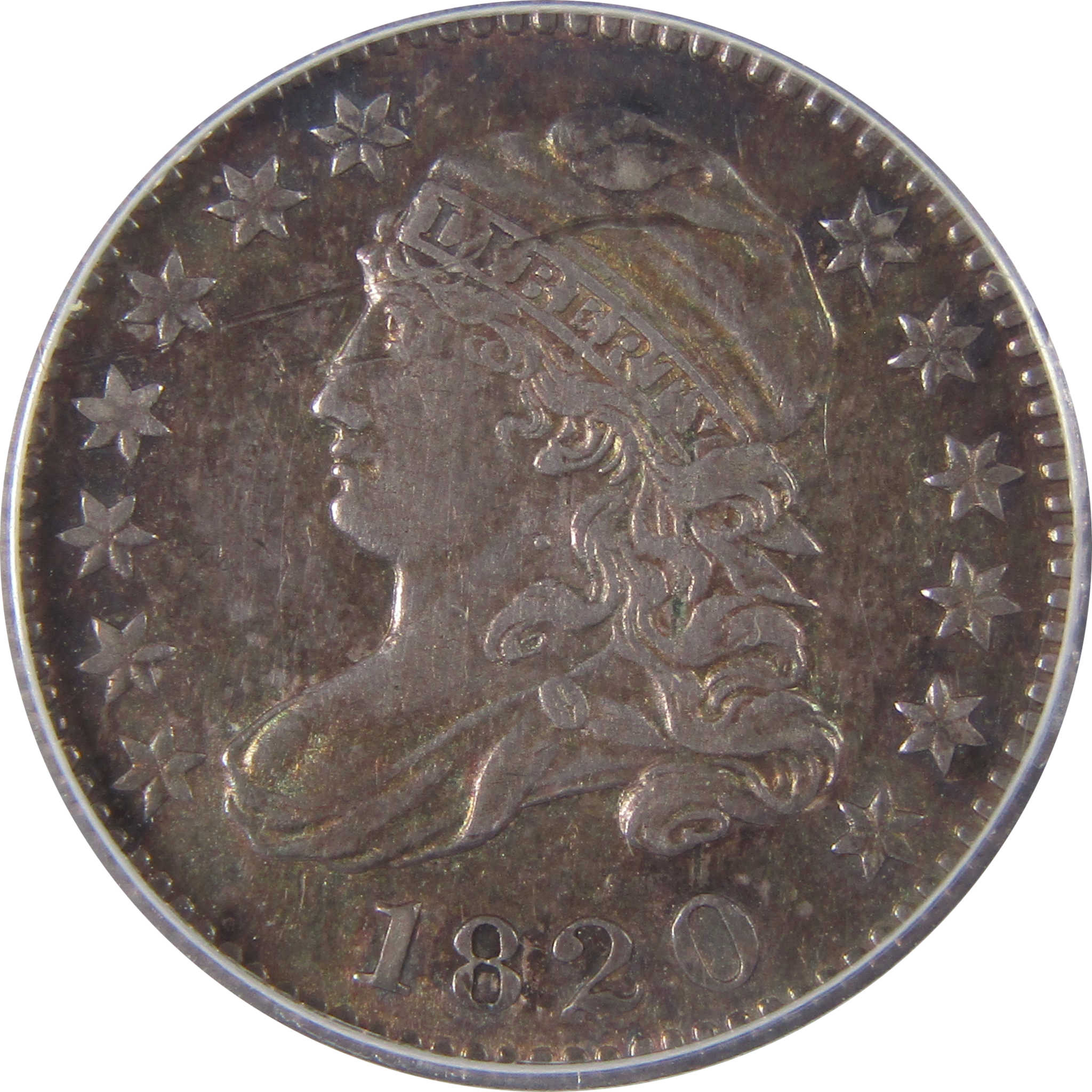 1820 Small 0 Capped Bust Dime EF 45 Details ANACS Silver SKU:I17684