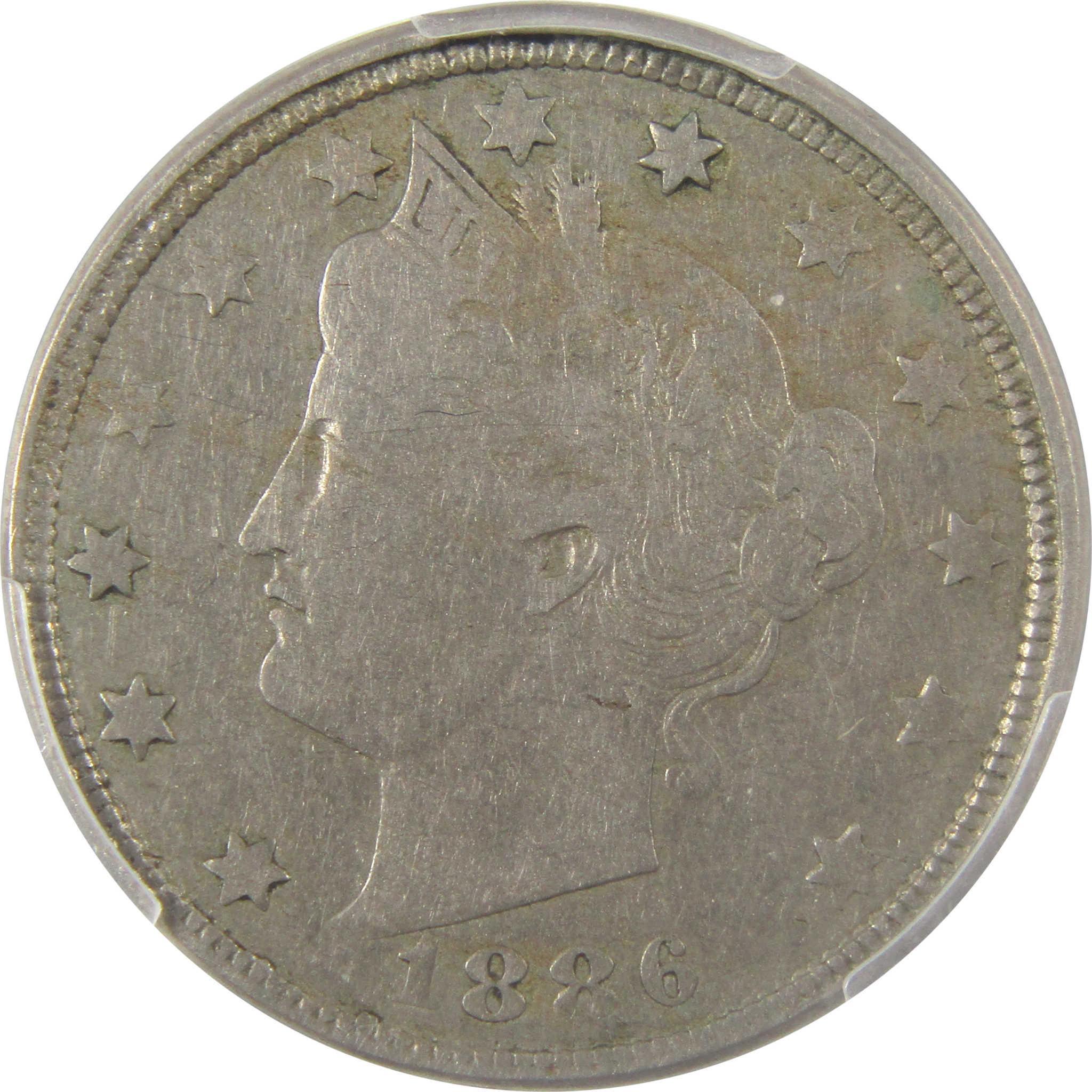 1886 Liberty Head V Nickel F 15 PCGS 5c Coin Collectible SKU:I24890