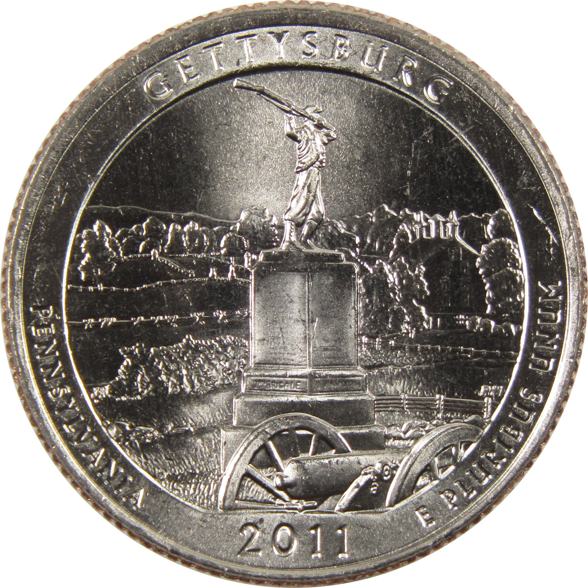 2011 D Gettysburg National Military Park Quarter Uncirculated Clad 25c