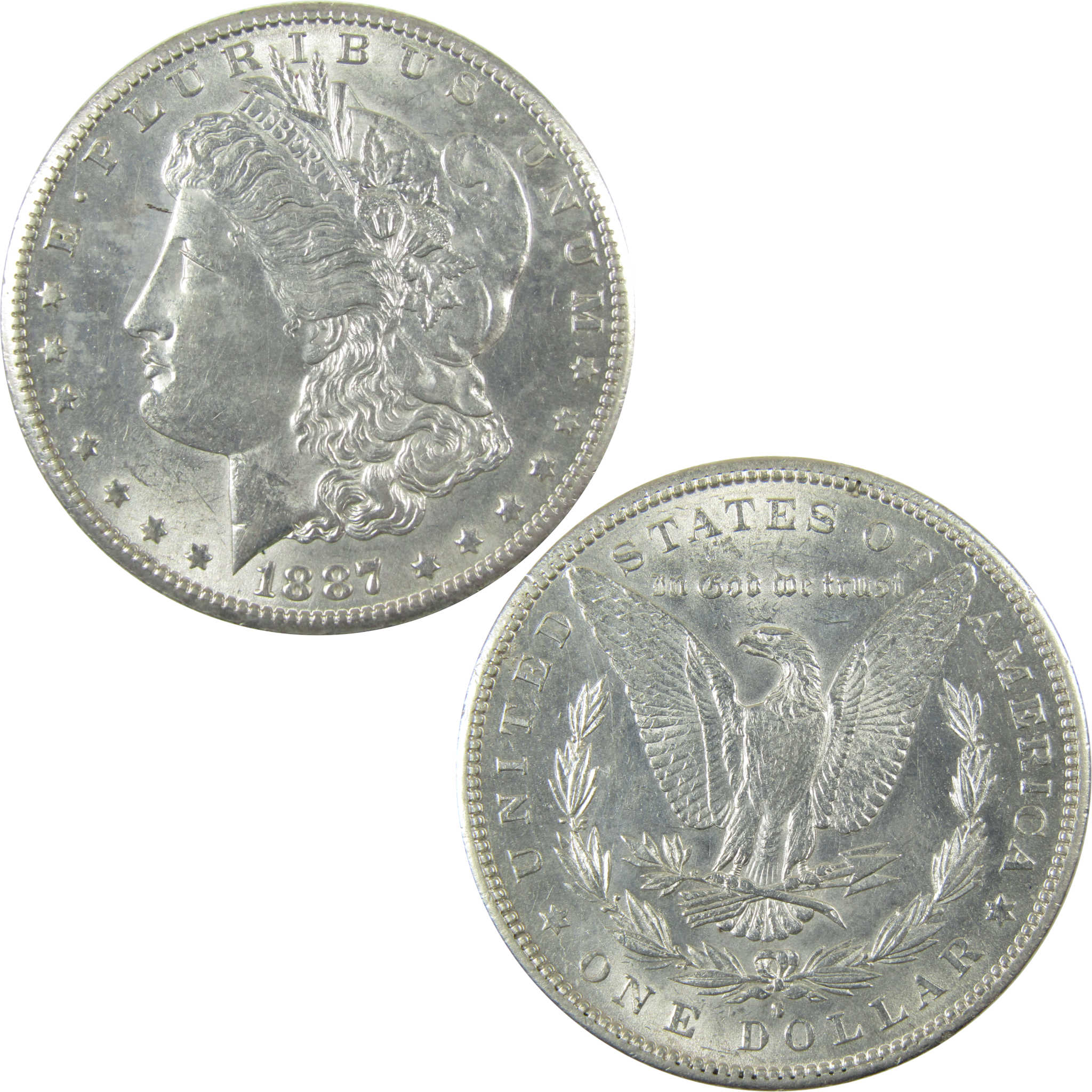 1887 S Morgan Silver Dollar Borderline Uncirculated $1 Coin SKU:I26043
