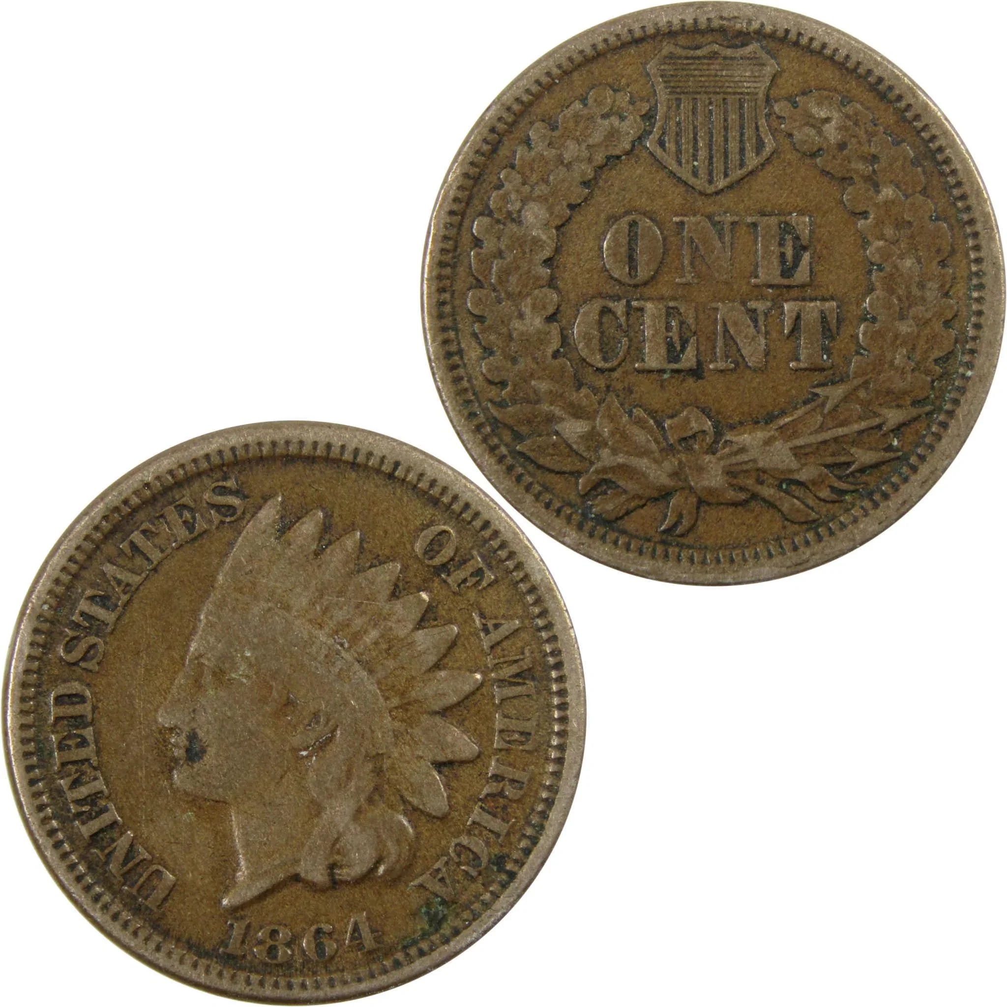 1864 Indian Head Copper-Nickel Cent F Fine Penny SKU:CP1134
