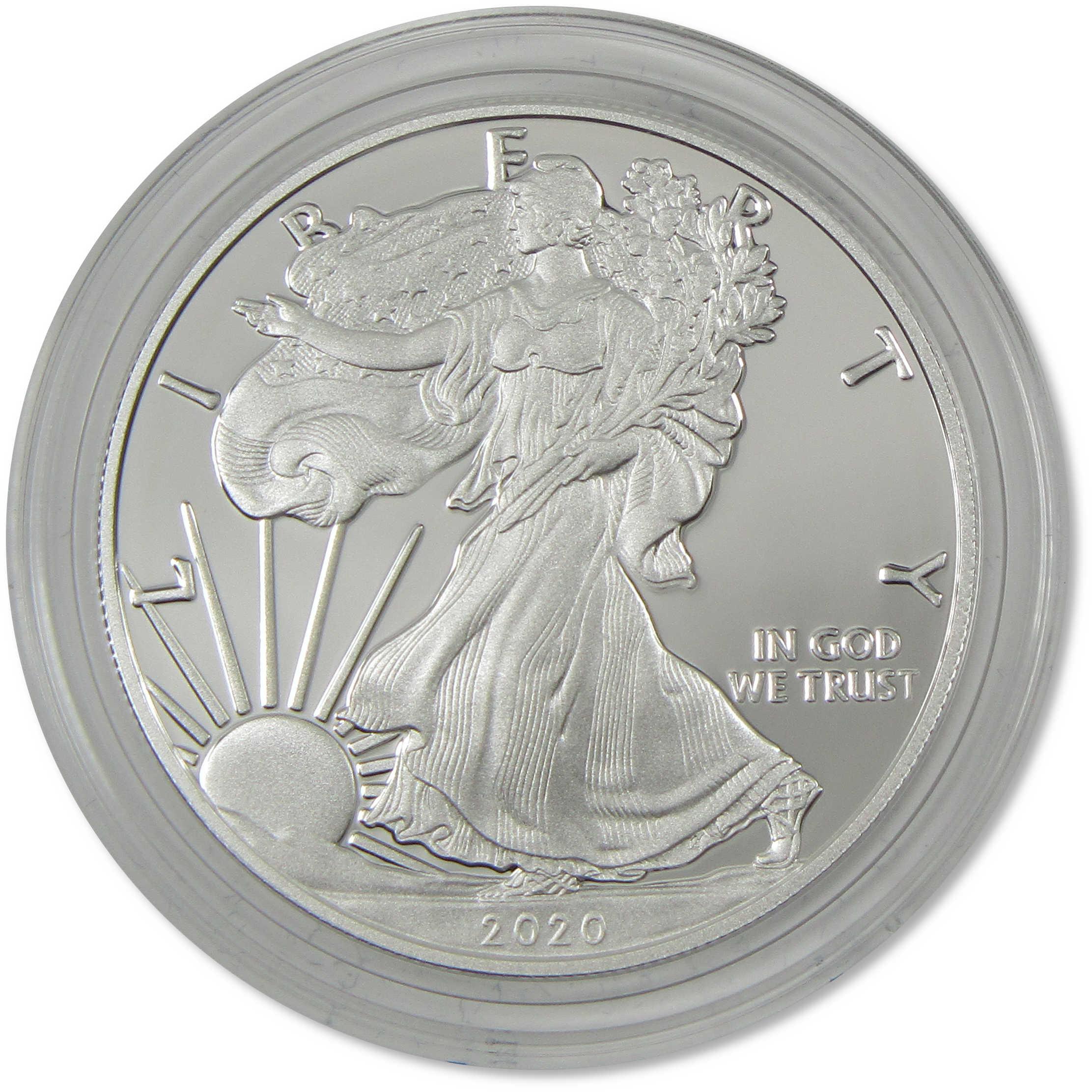 2020 W American Silver Eagle Choice Proof Bullion $1 Coin OGP COA