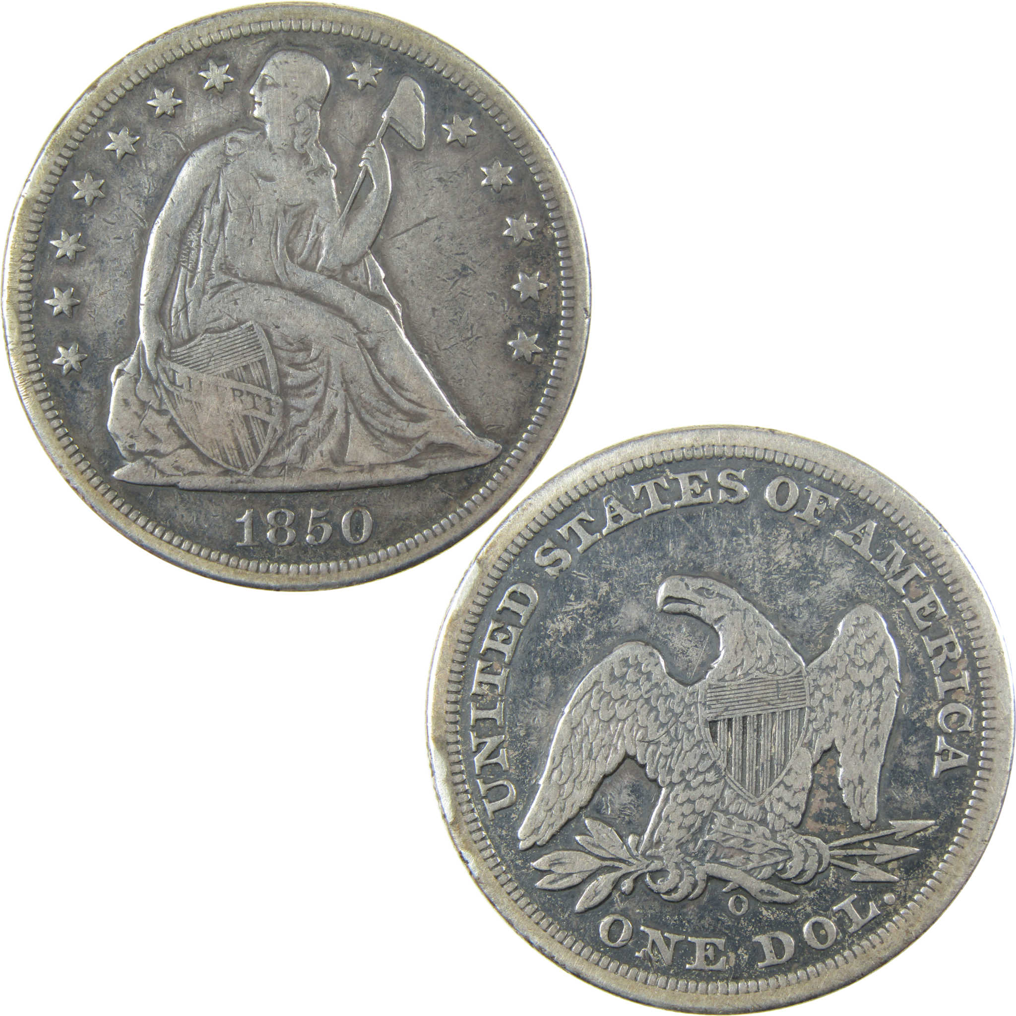 1850 O Seated Liberty Silver Dollar VF Very Fine Details SKU:I26038