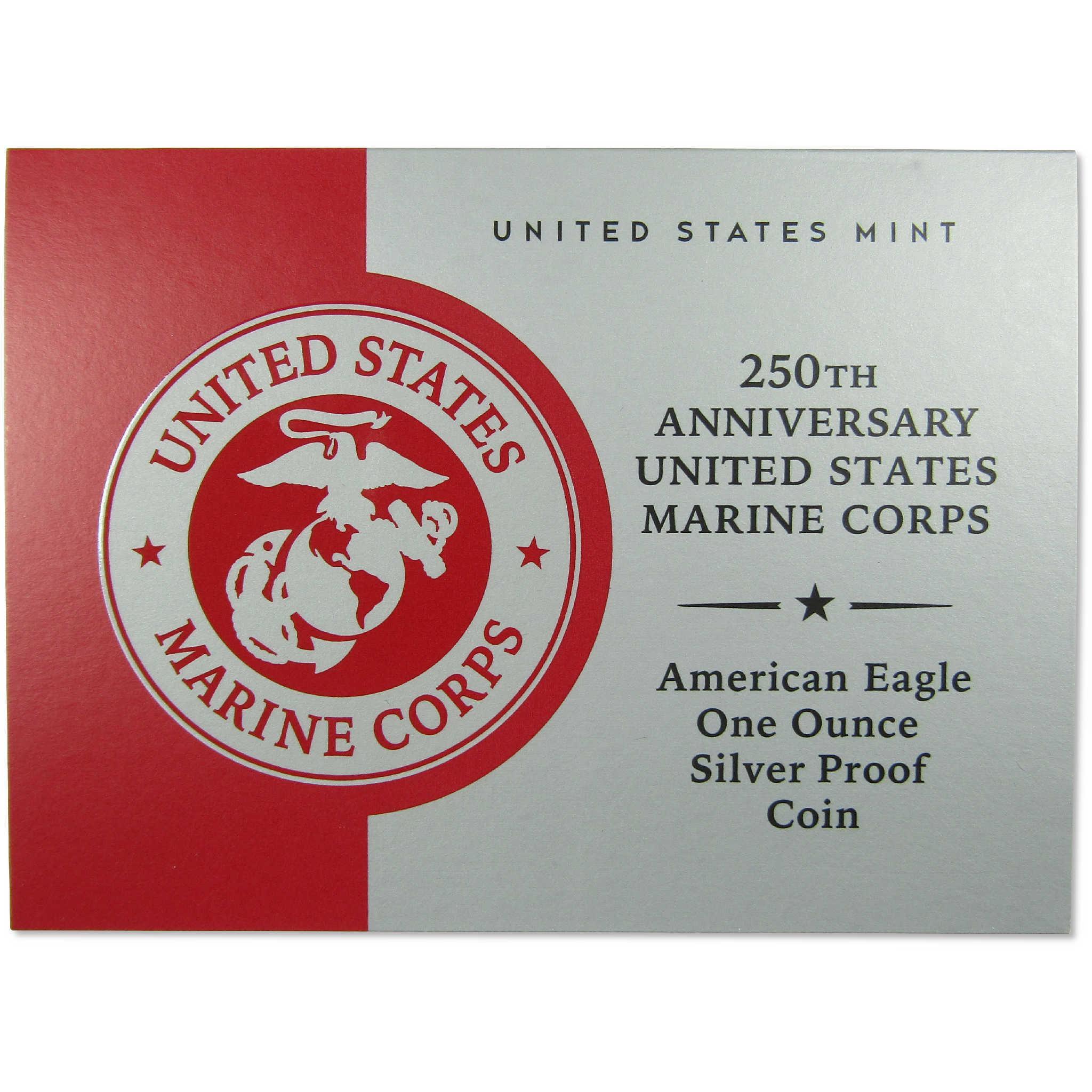 2025 P American Silver Eagle U.S. Marine Corps Privy Mark Proof OGP