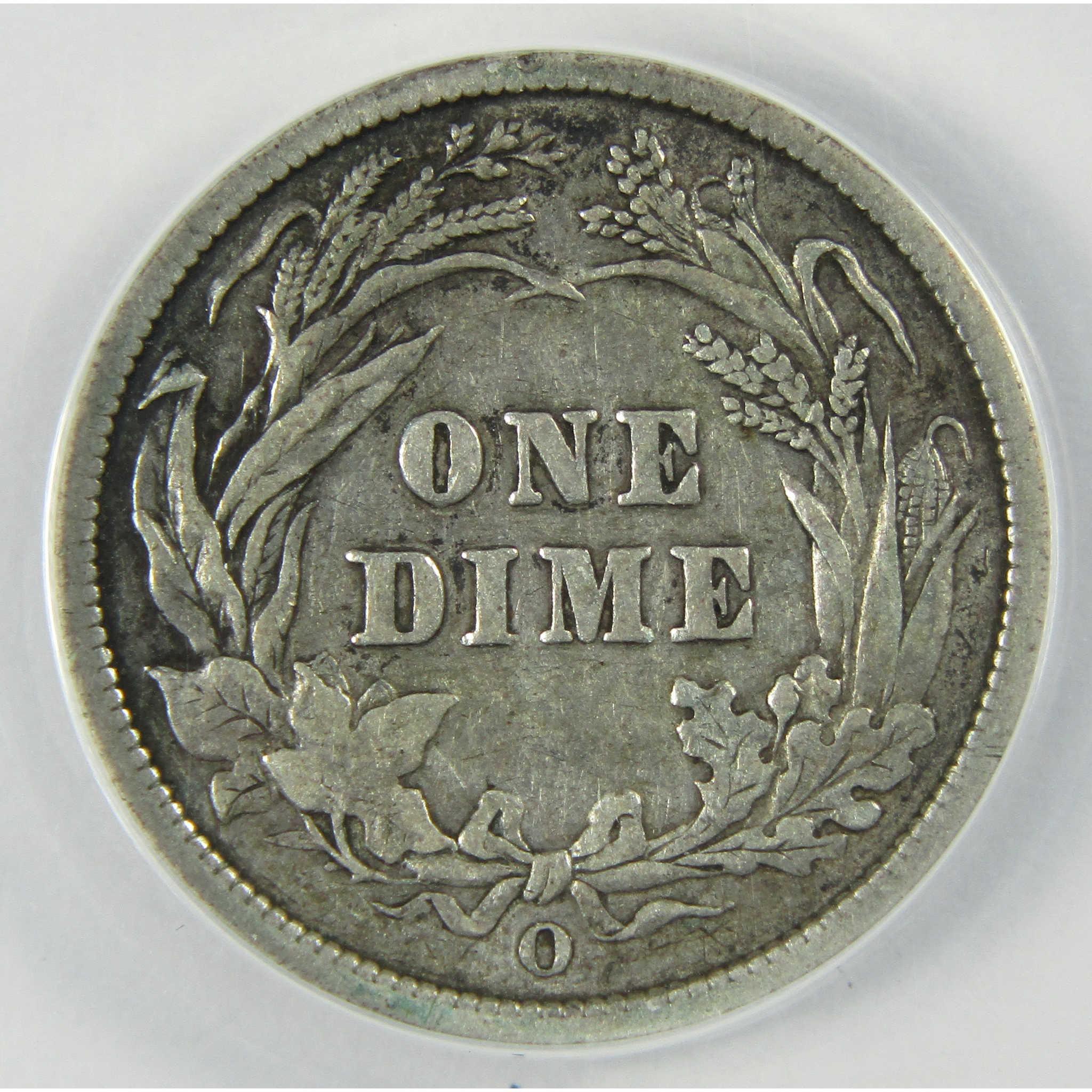 1899 O Barber Silver Dime F 15 Details ANACS 10c Coin SKU:CP565