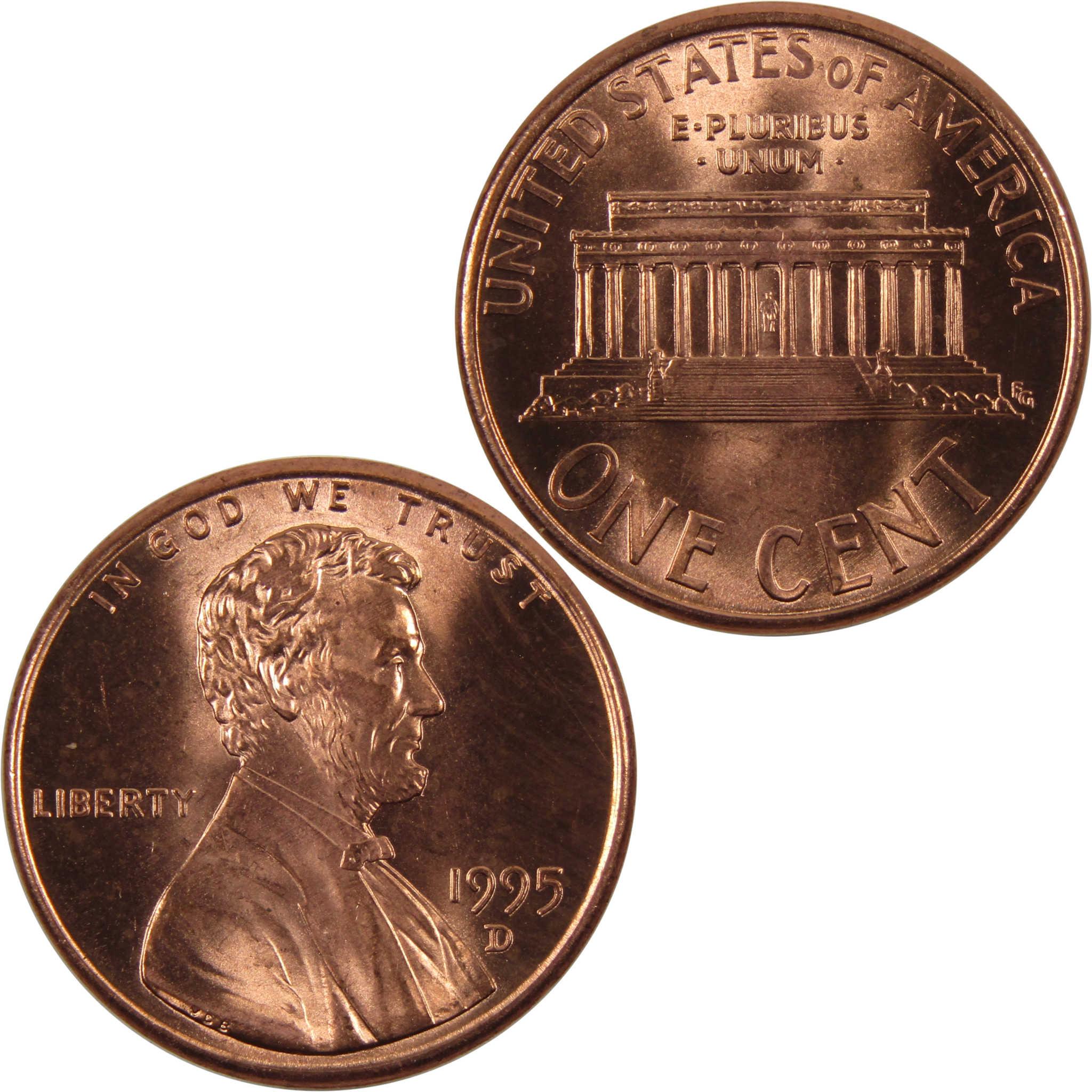 1995 D Lincoln Memorial Cent BU Uncirculated Penny 1c Coin