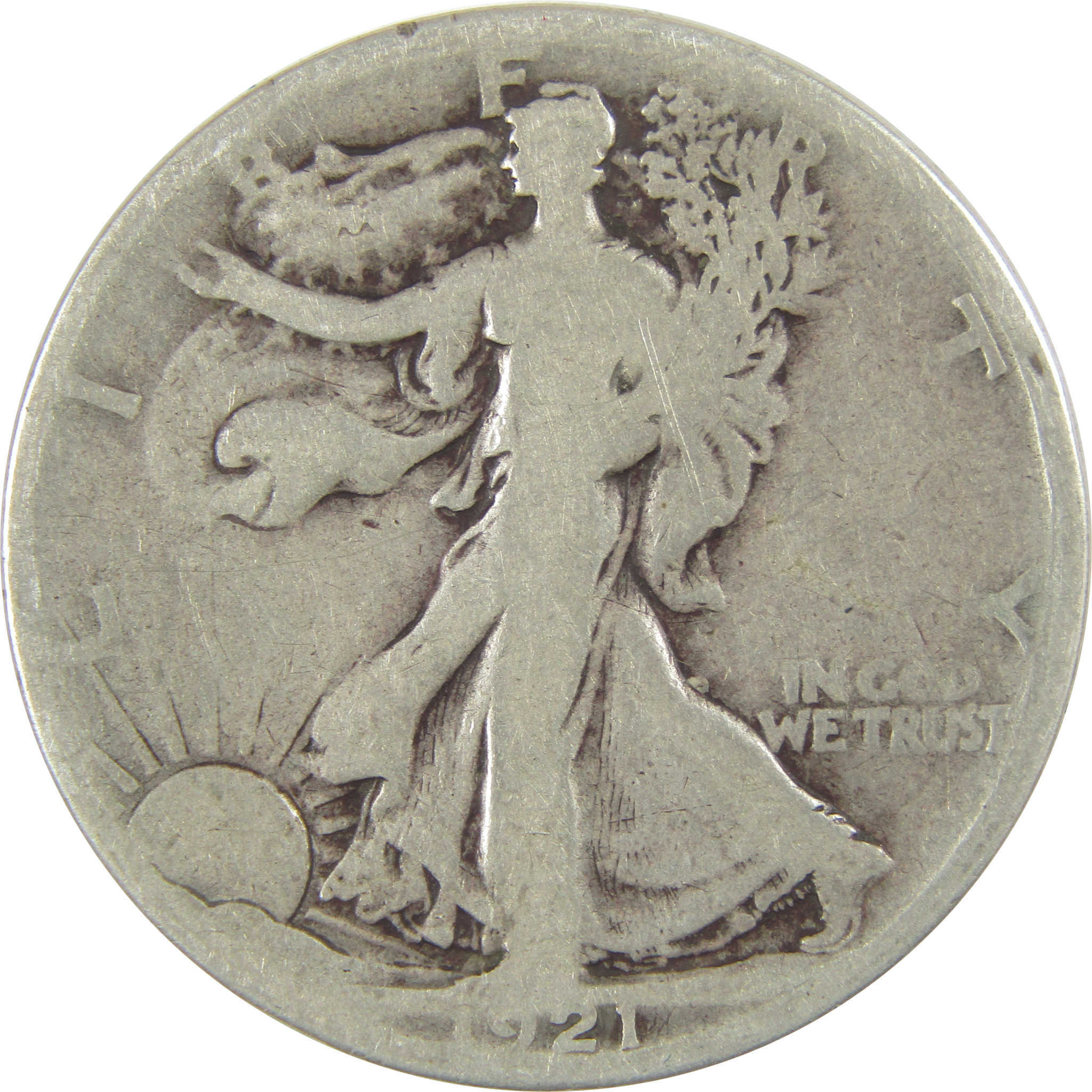 1921 S Liberty Walking Half Dollar G Good Silver 50c Coin SKU:CPC0705