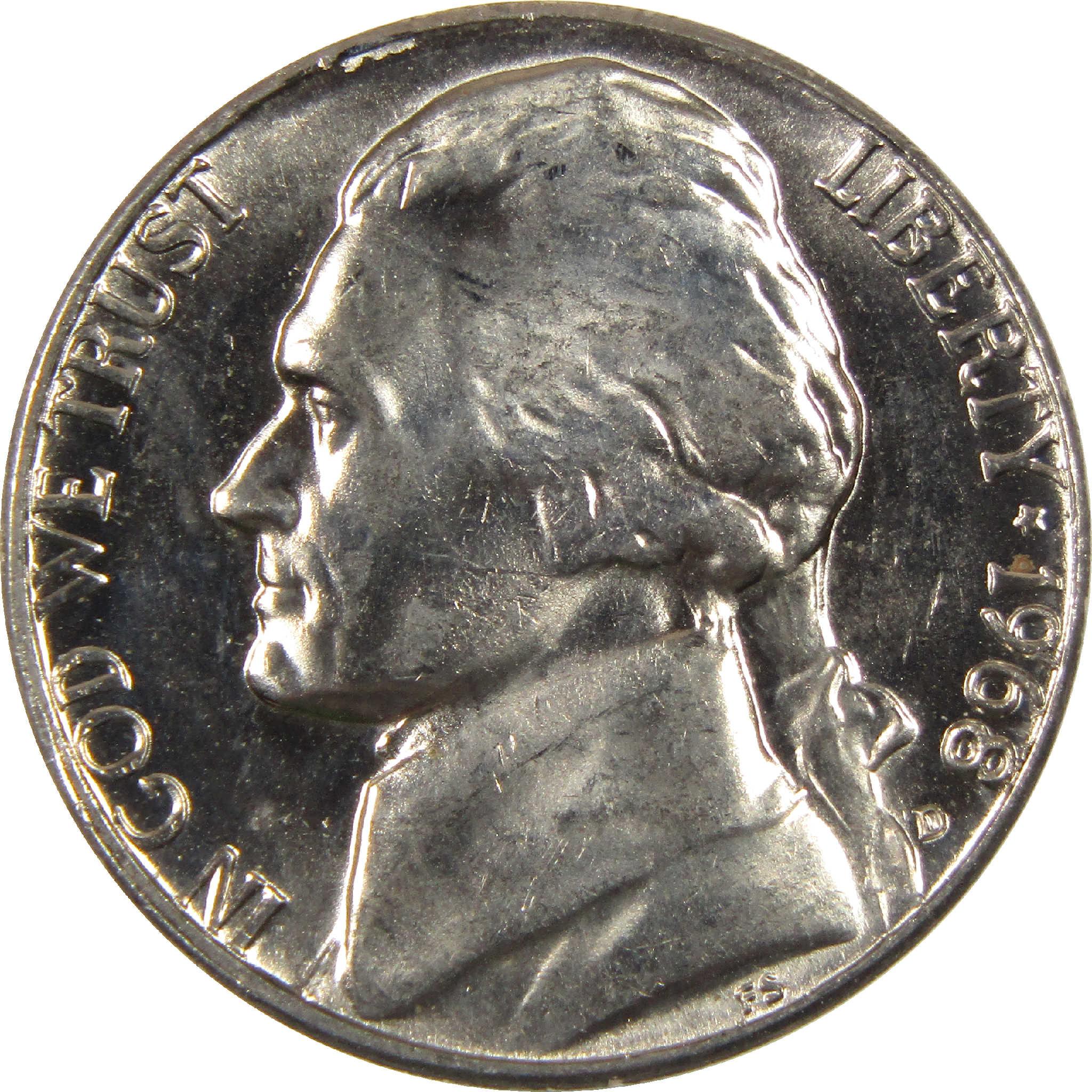 1968 Jefferson nickel collectible coin with left-facing portrait and LIBERTY inscription