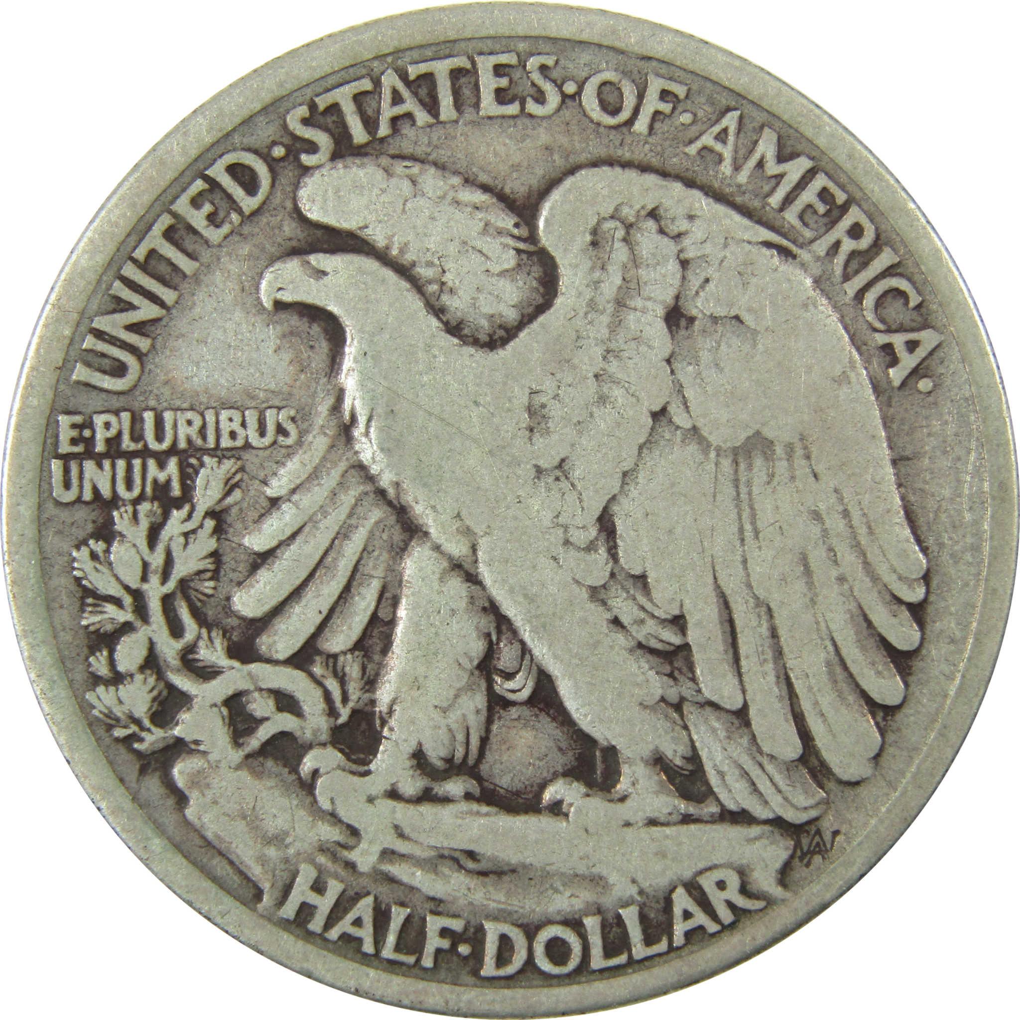 1917 S Obverse Liberty Walking 50c VG Very Good Details SKU:CP1466