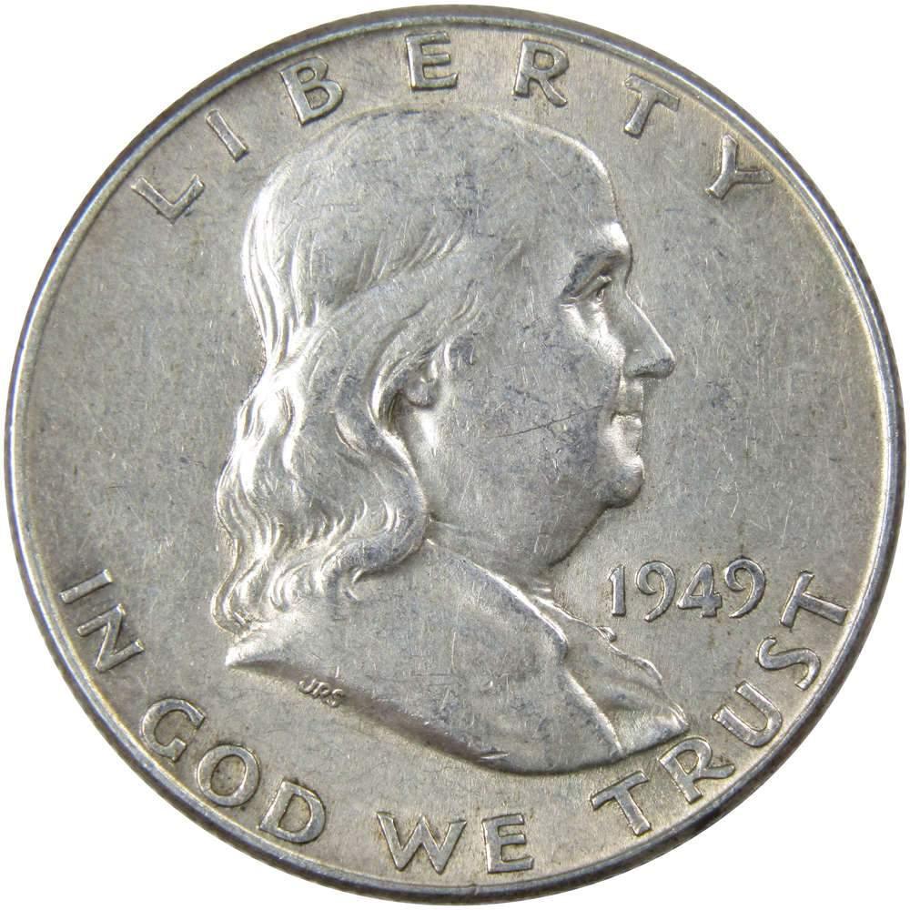 1949 Franklin Half Dollar AU About Uncirculated Silver 50c Coin