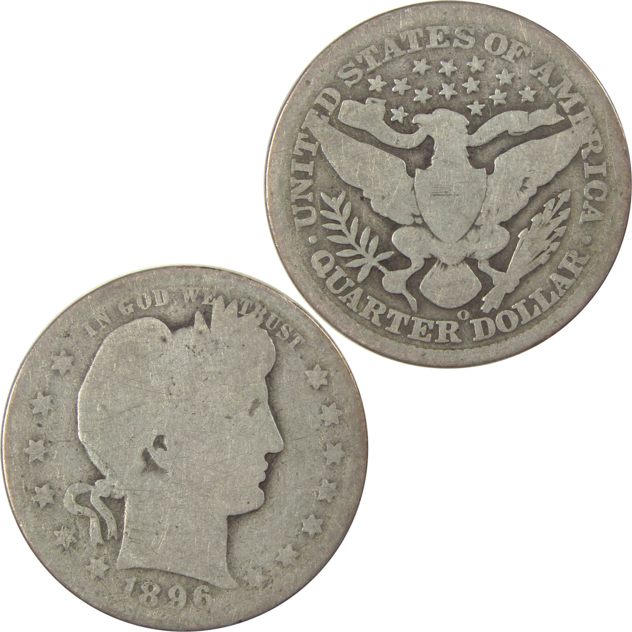 1896 O Barber Quarter AG About Good Silver 25c Coin SKU:I21880