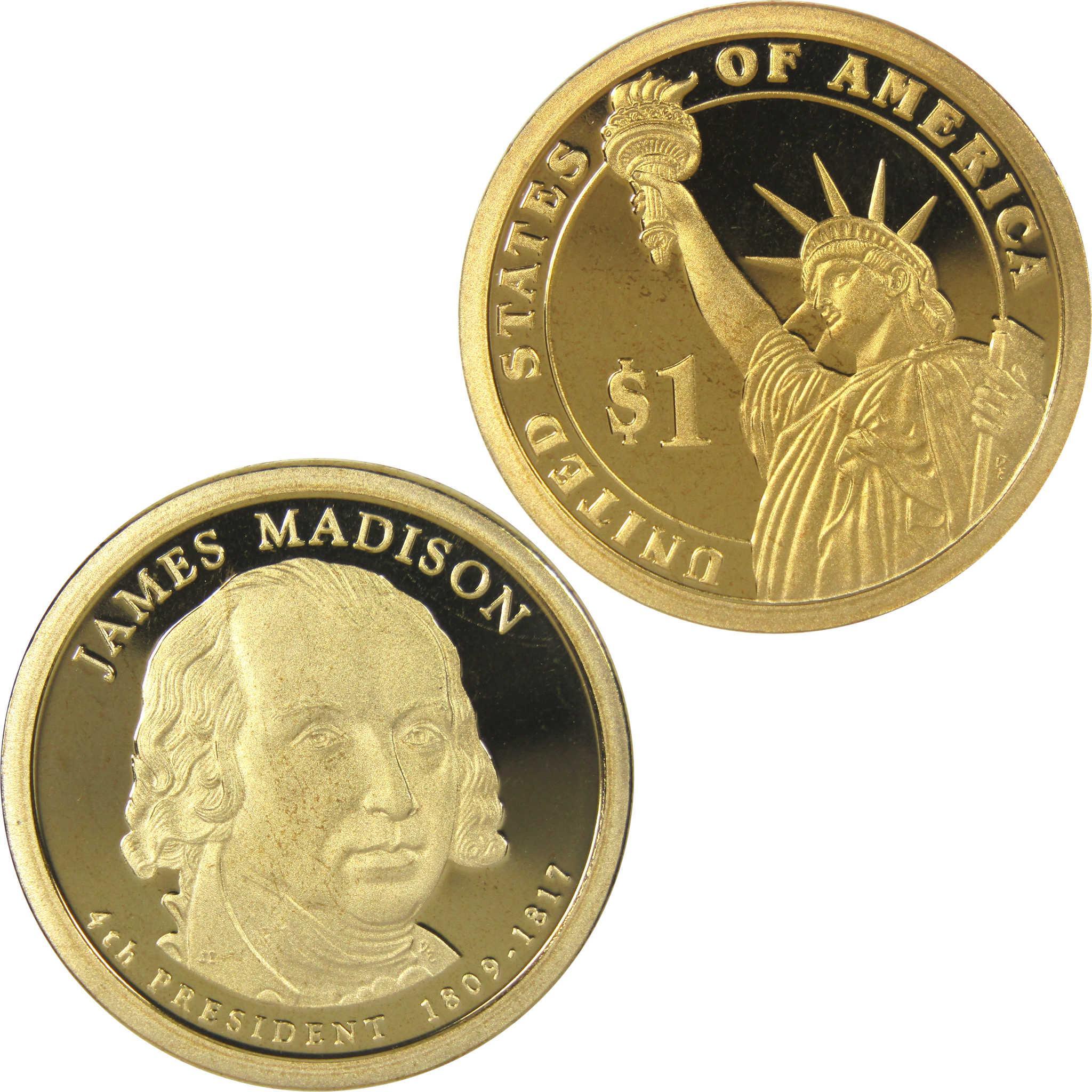 2007 S James Madison Presidential Dollar Proof $1 Coin Collectible
