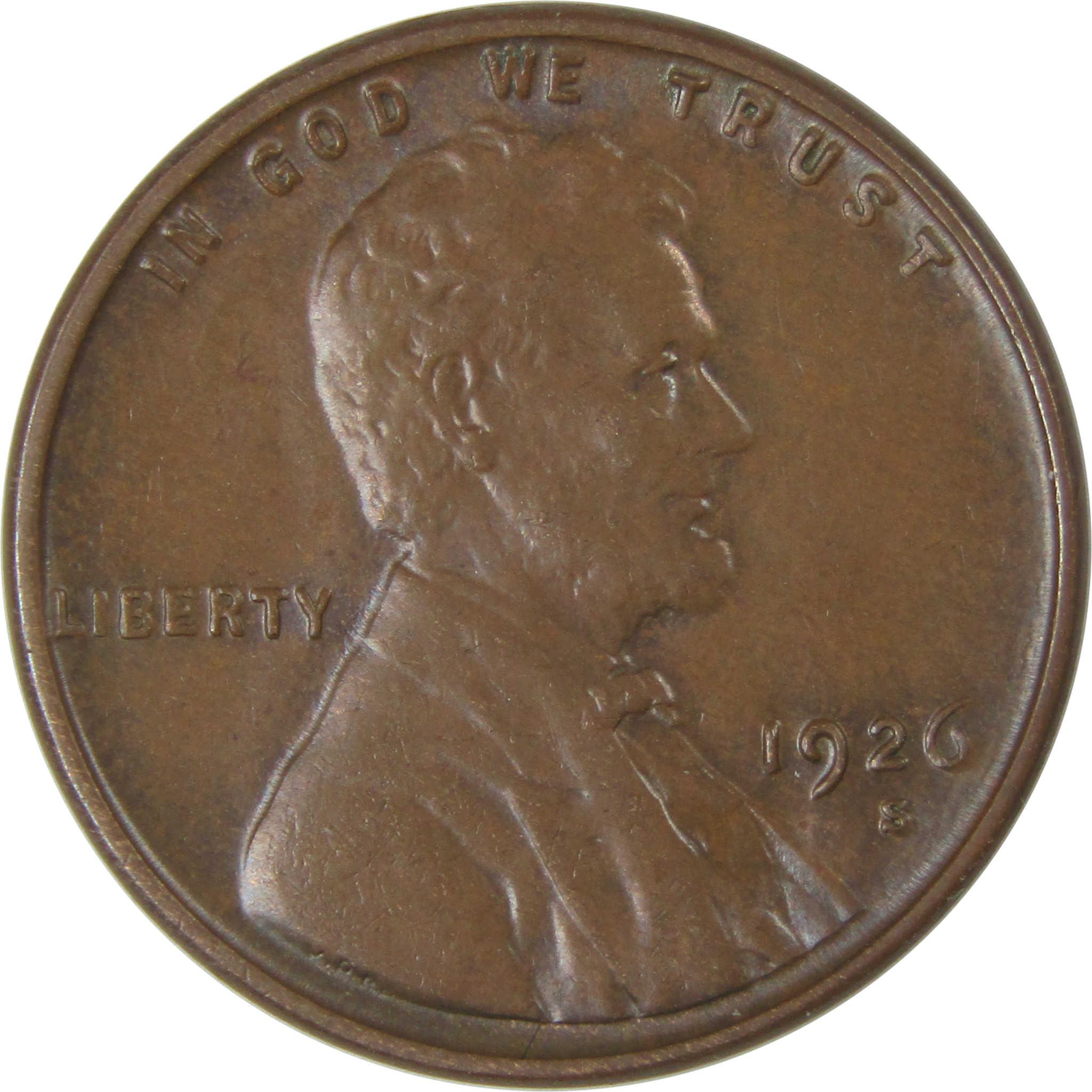 1926 S Lincoln Wheat Cent CH AU Choice About Uncirculated SKU:I22781