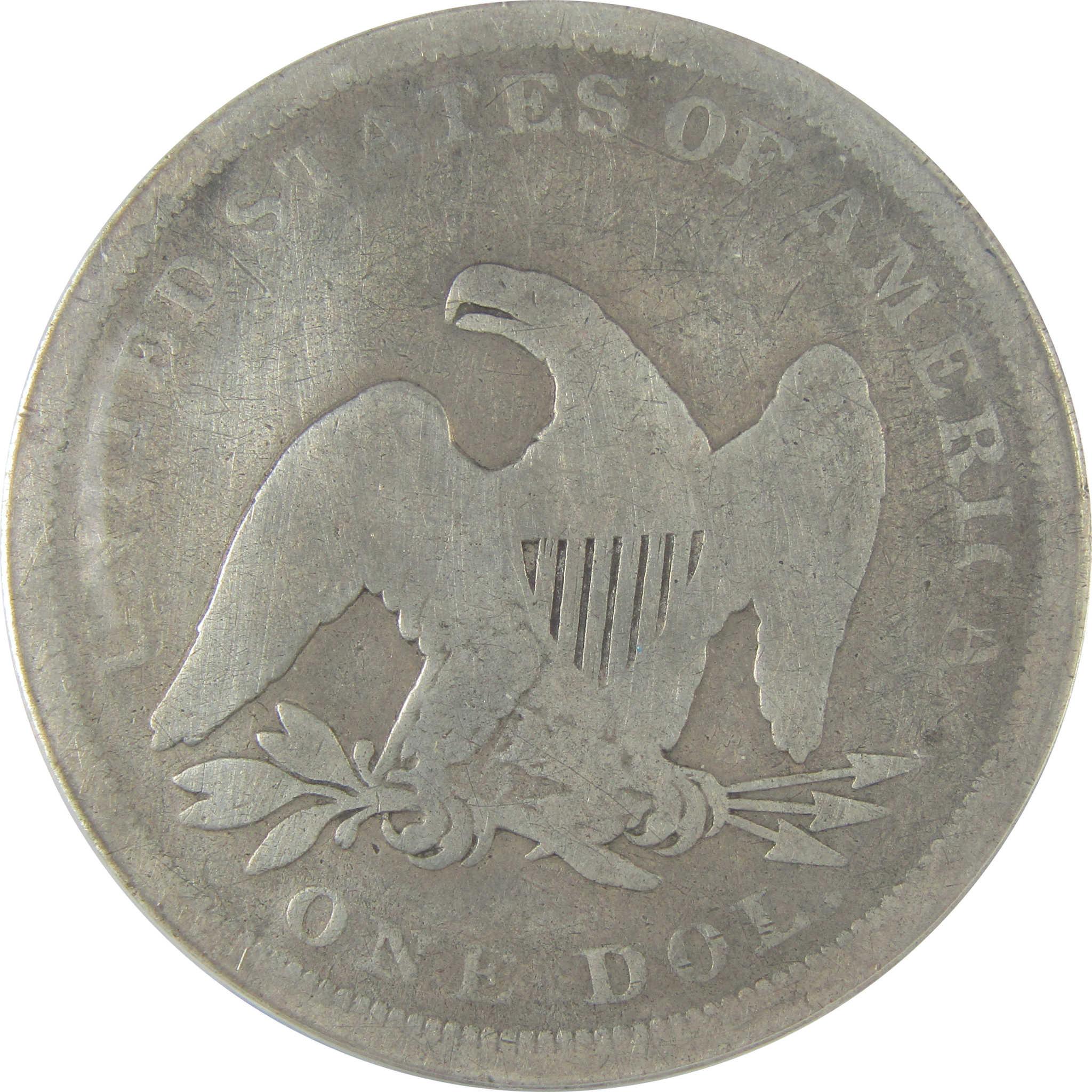 1843 Seated Liberty Dollar G 4 Details ANACS Silver $1 Coin SKU:I22974