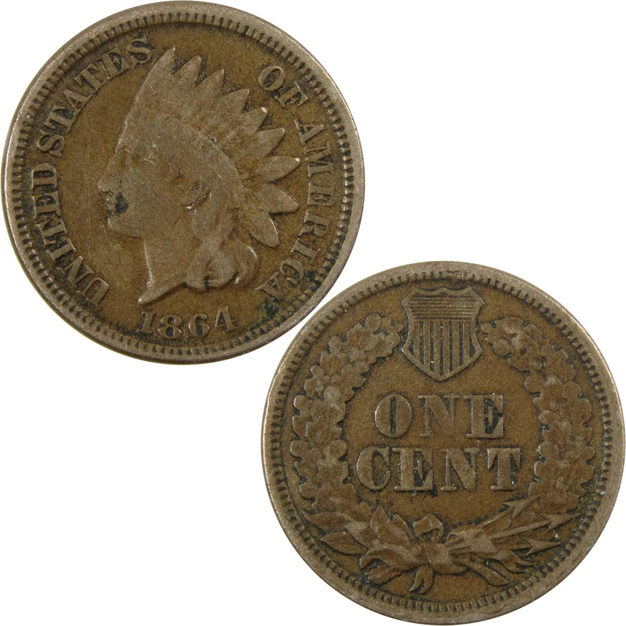 1864 Indian Head Copper-Nickel Cent F Fine Penny SKU:CP1134