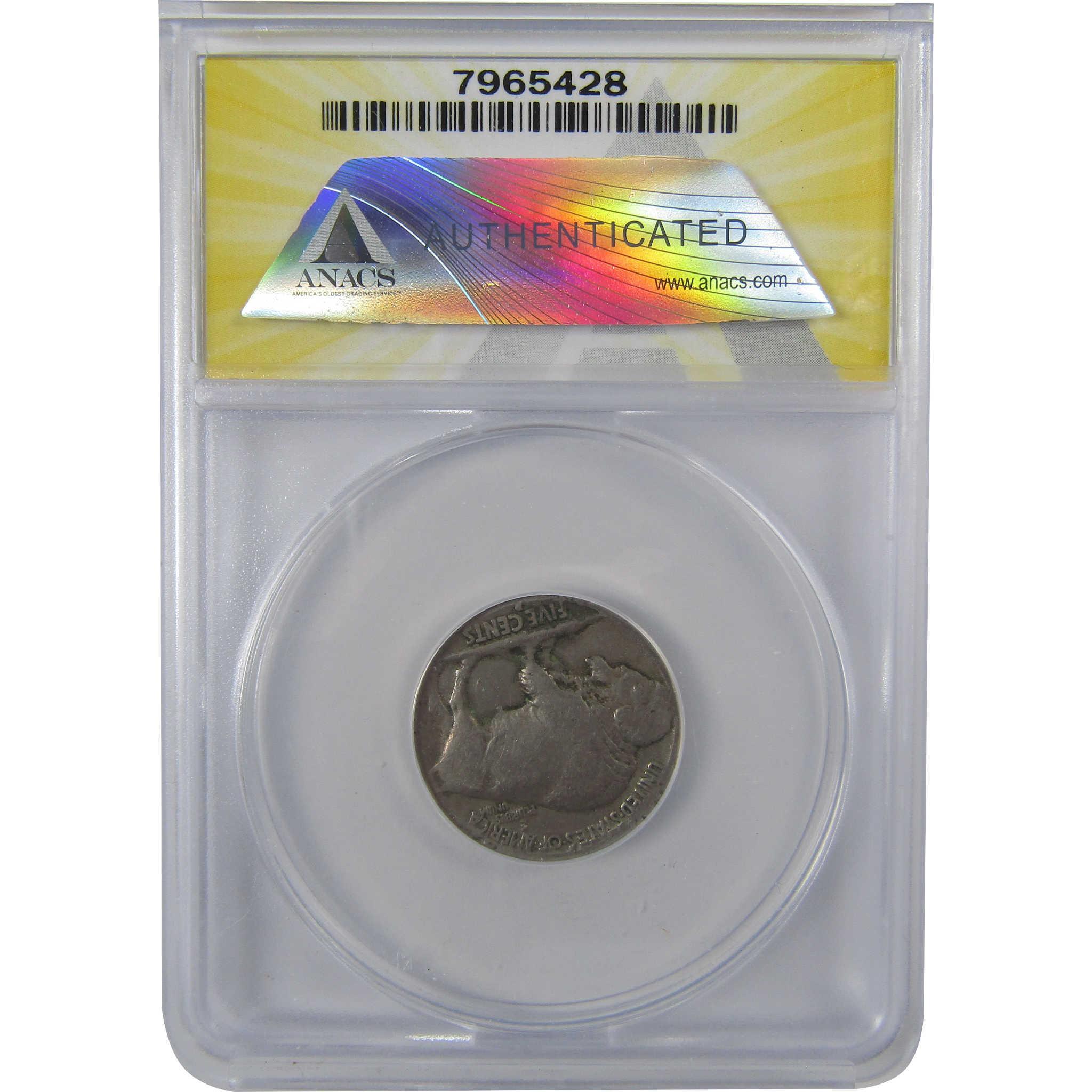 1914 D Indian Head Buffalo Nickel G 4 Details ANACS 5c Coin SKU:I25449