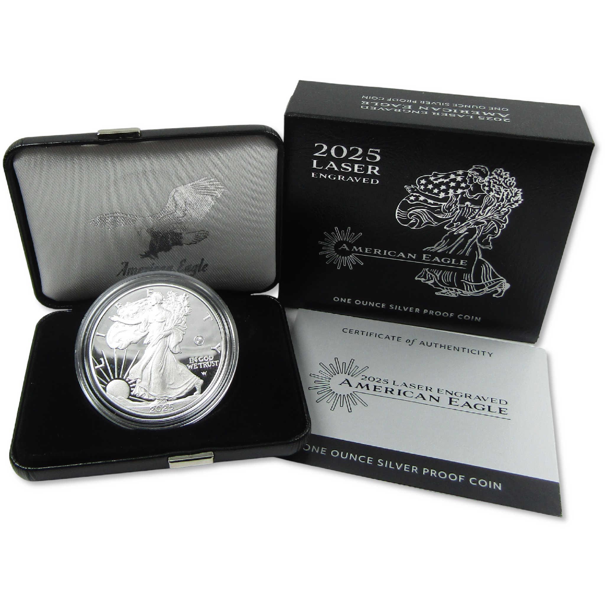 2025 W American Silver Eagle with Laser-Engraved Privy Mark Proof OGP