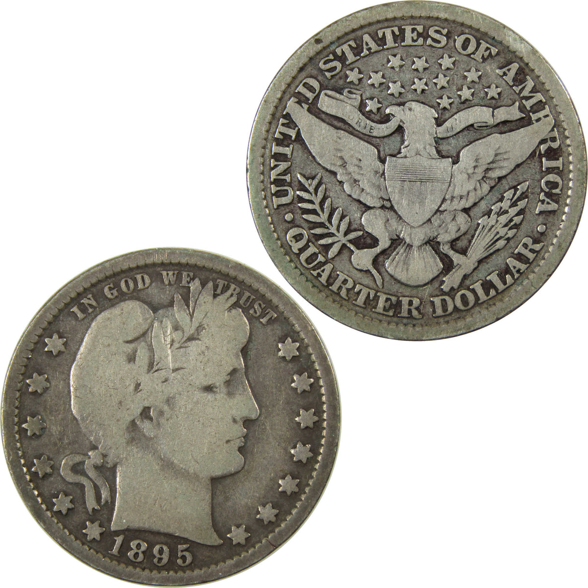 1895 Barber Silver Quarter VG Very Good 25c Coin SKU:I28540
