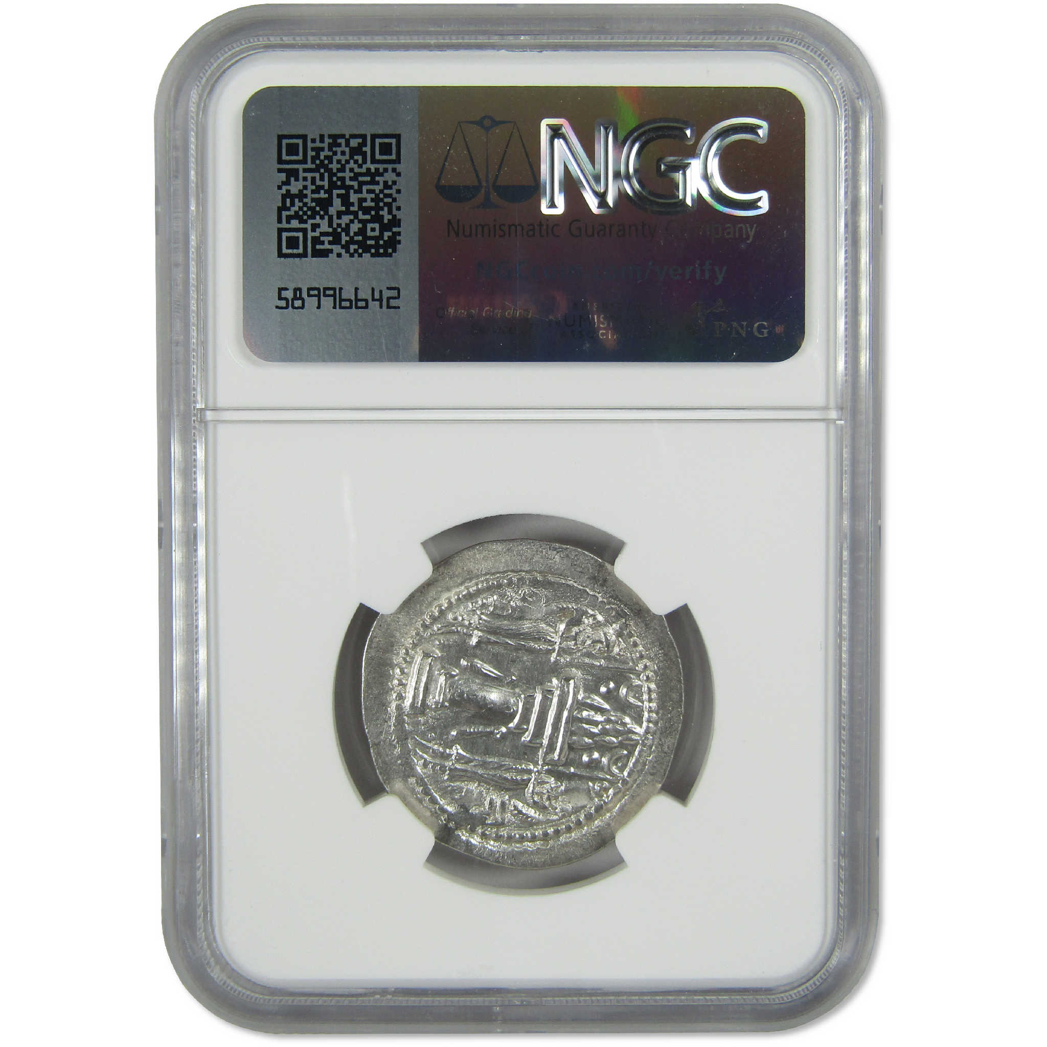 399-420 AD Yazdard I Sasanian Empire Silver Drachm CH AU NGC Ancient