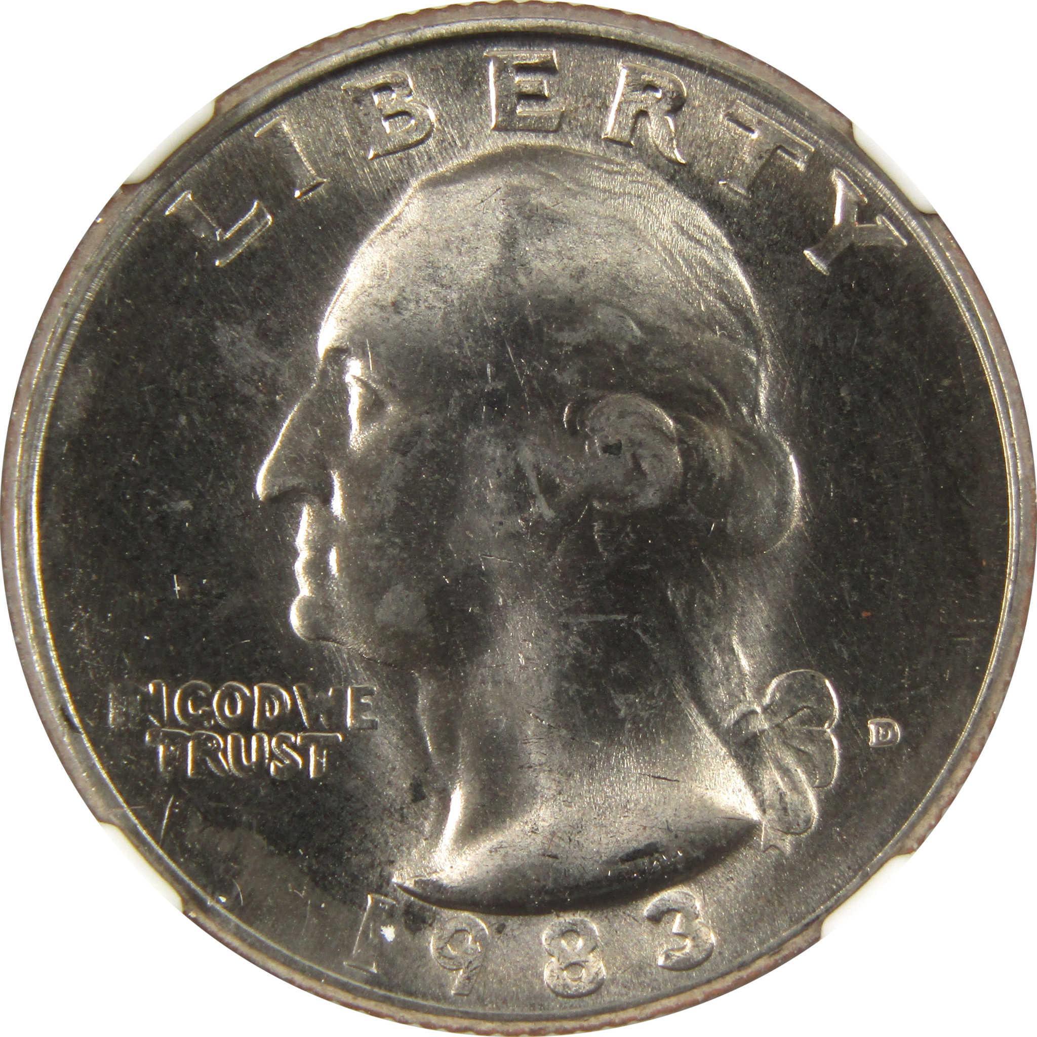 1983 D Washington Quarter MS 67 NGC Clad 25c Uncirculated SKU:I9573