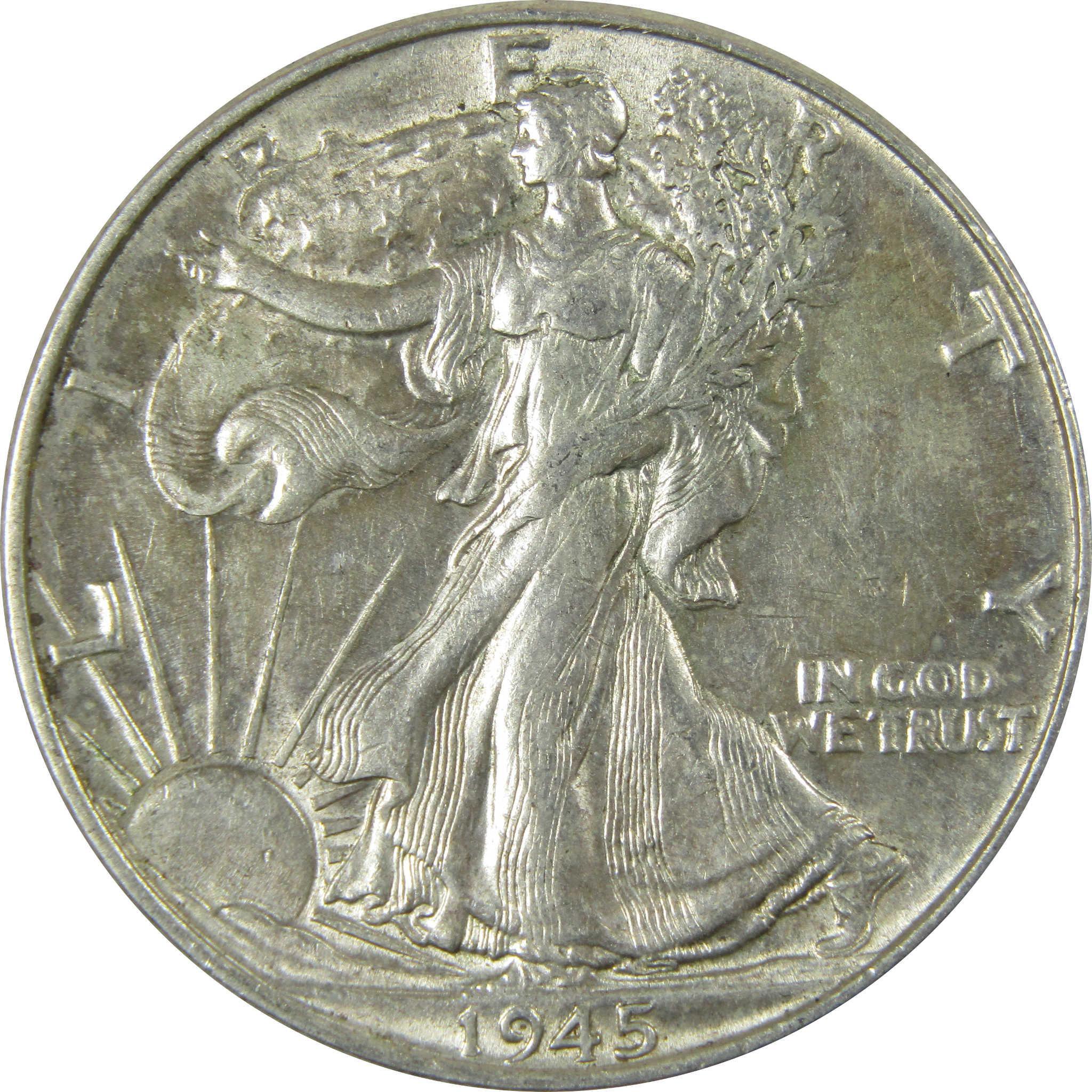 1945 Liberty Walking Silver 50cAU About Uncirculated SKU:CP538