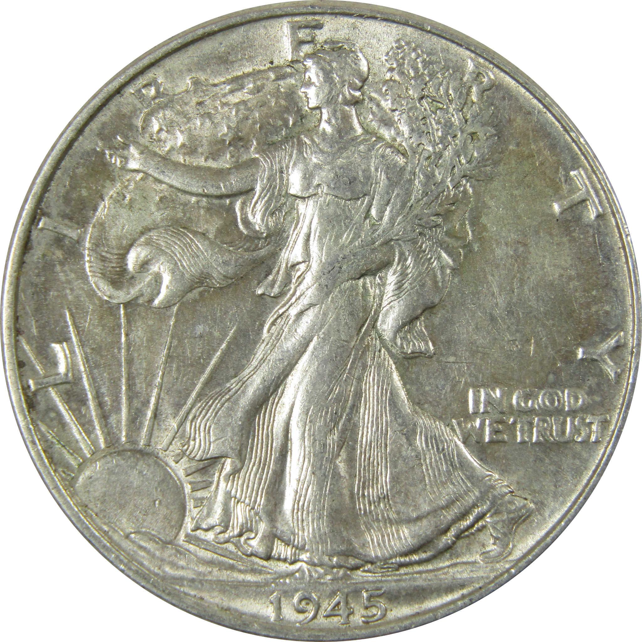 1945 Liberty Walking Silver 50cAU About Uncirculated SKU:CP538