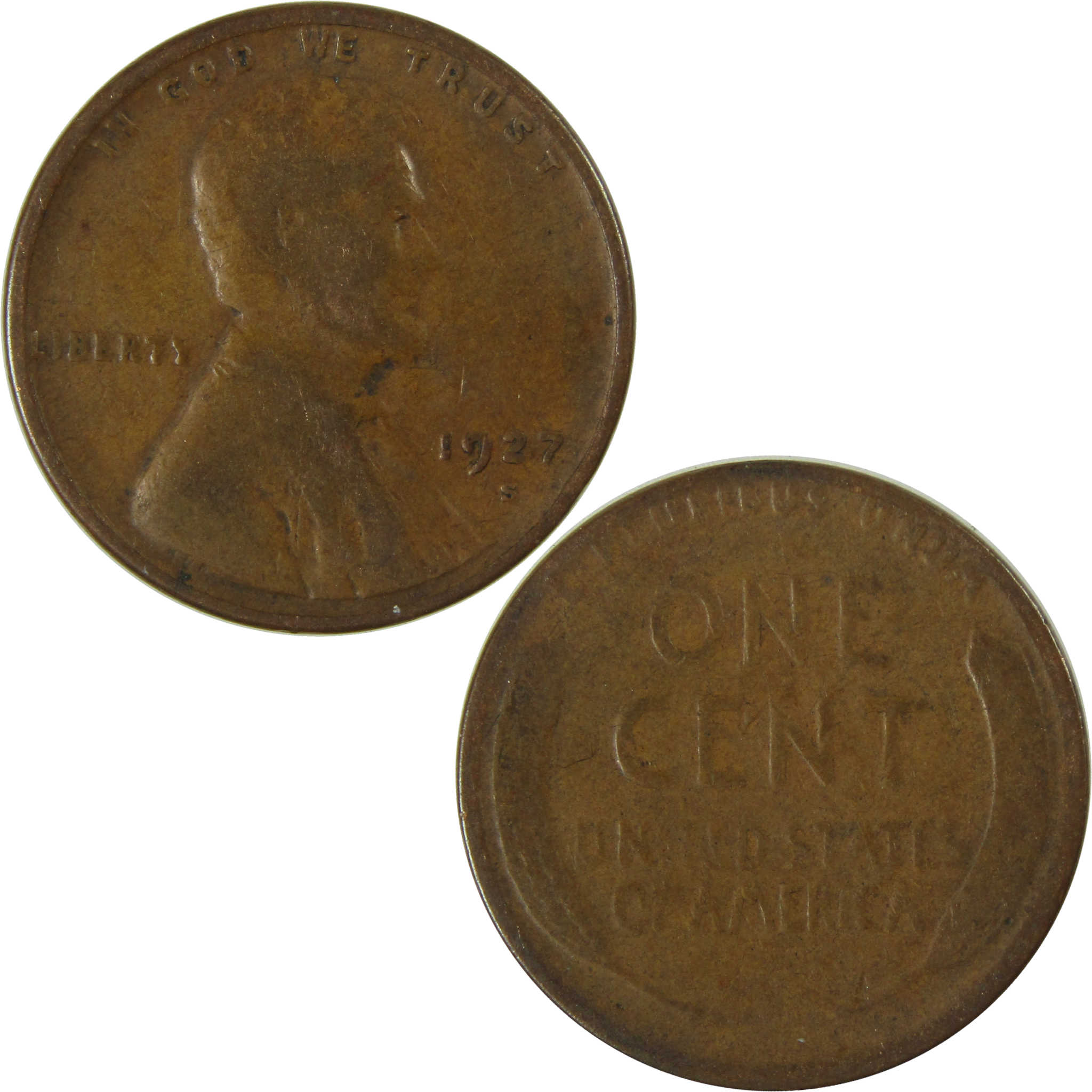 1927 S Lincoln Wheat Cent G Good Penny 1c Coin Collectible SKU:I26683