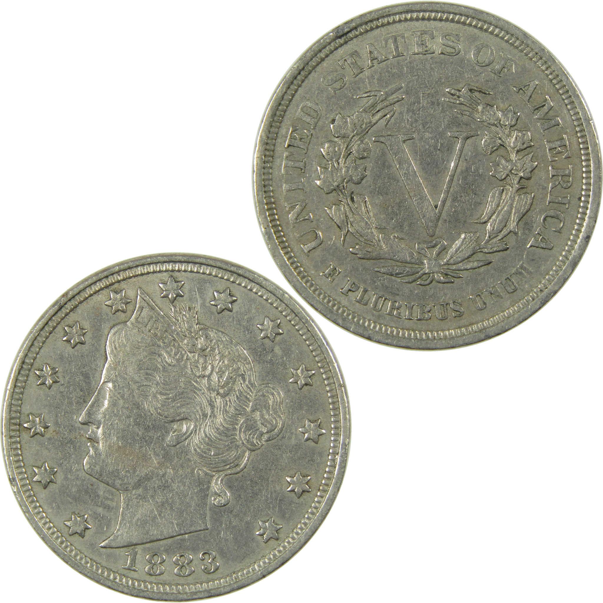 1883 No Cents Liberty Head V Nickel XF EF Extremely Fine SKU:I27231