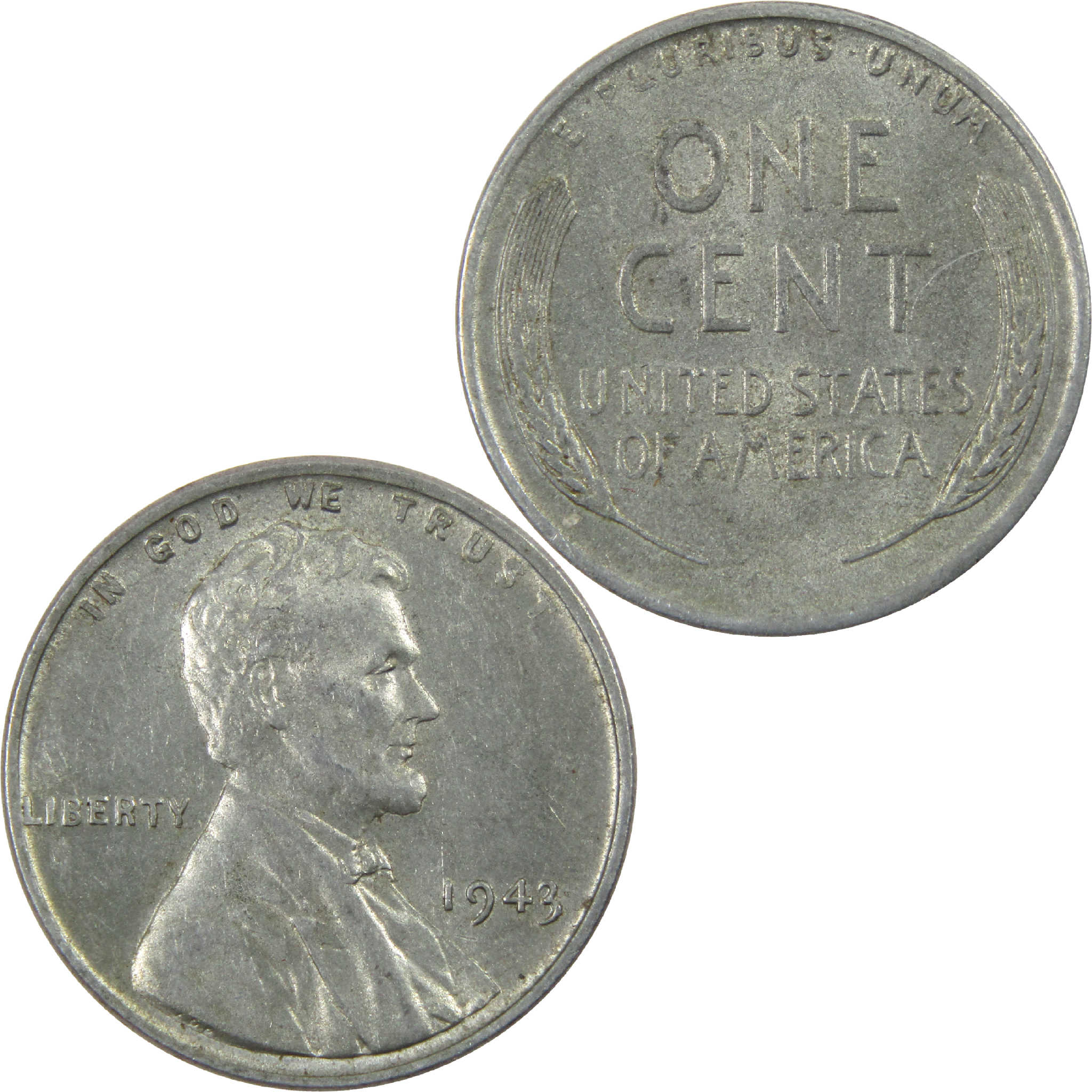 1943 Lincoln Wheat Cent AU About Uncirculated Steel Penny 1c Coin