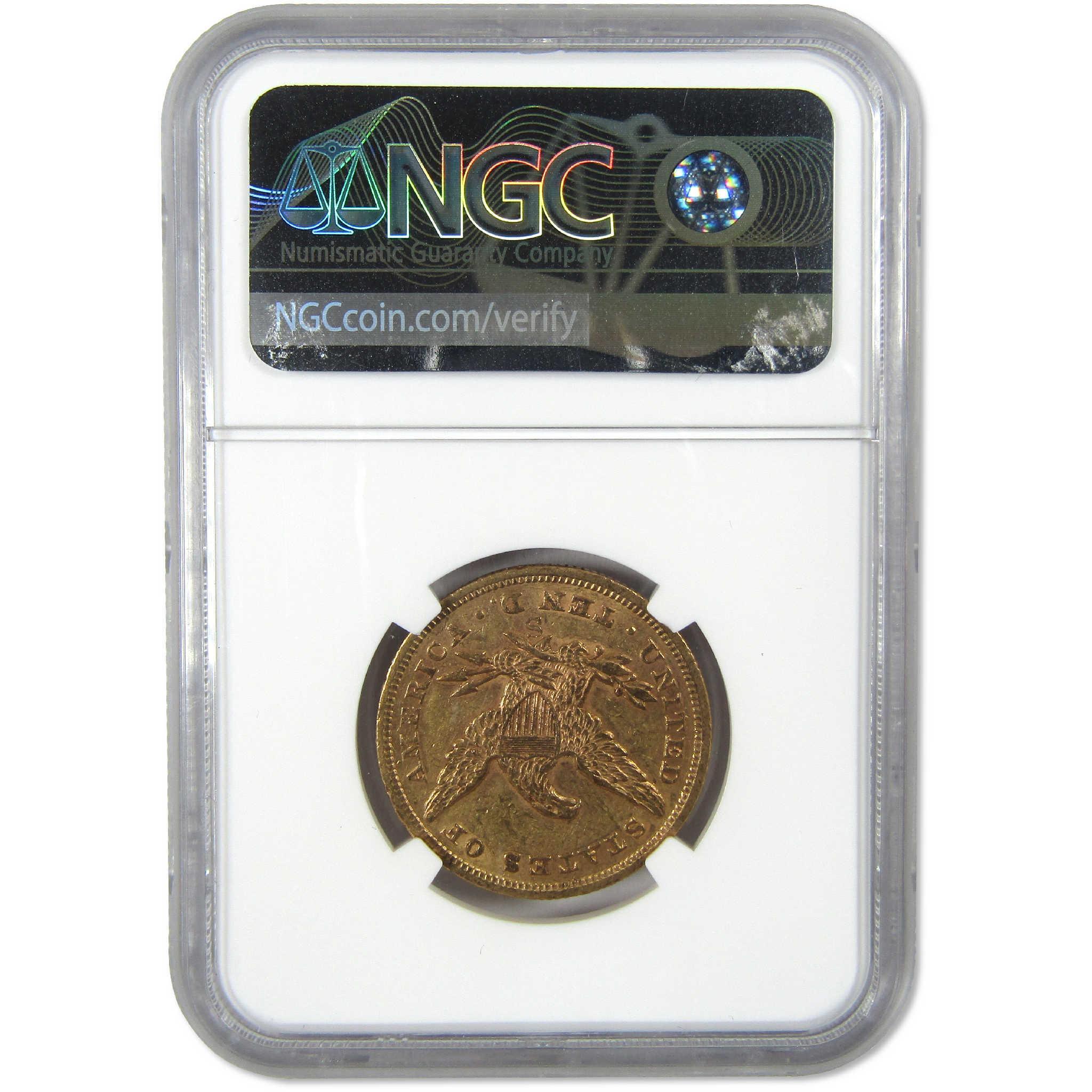 1854 S Liberty Head Gold $10 Eagle AU 55 NGC Coin Collectible