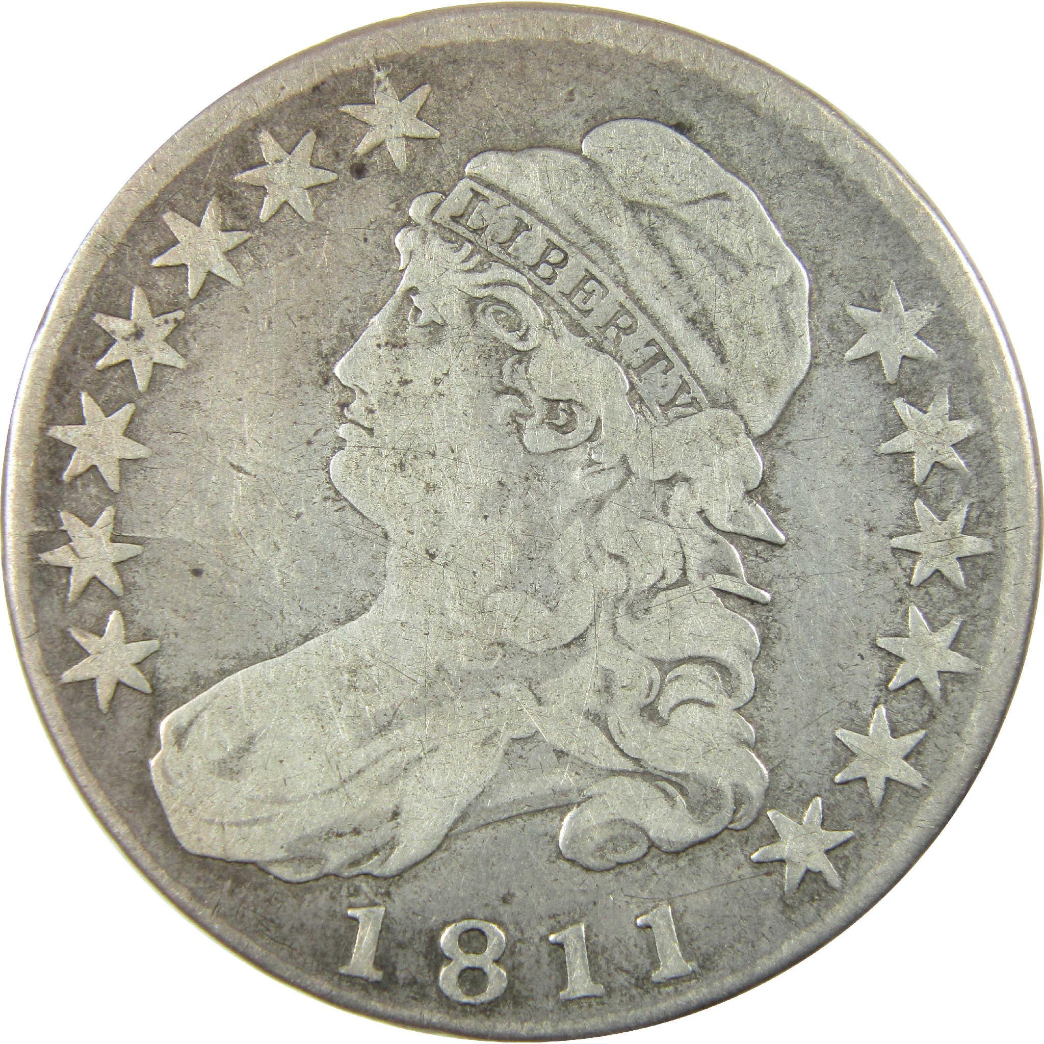 1811 Large 8 Capped Bust Silver Half Dollar VG Very Good 50c Coin