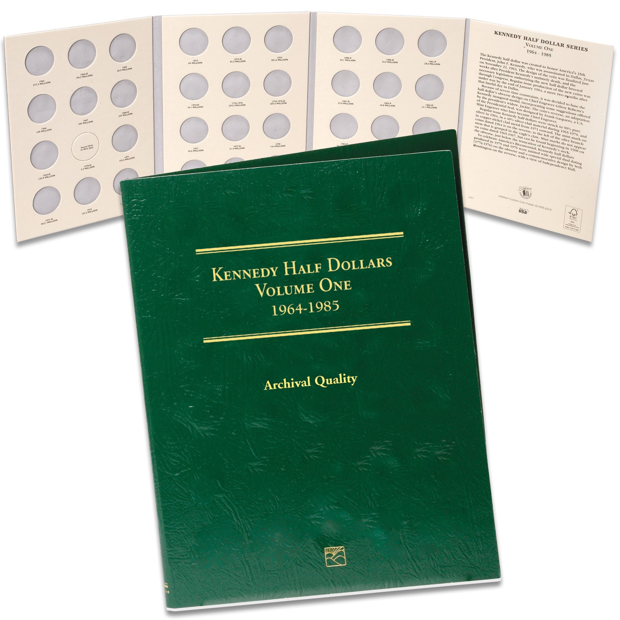 1964-1985 Kennedy Half Dollar Folder Volume 1 Littleton Coin Company