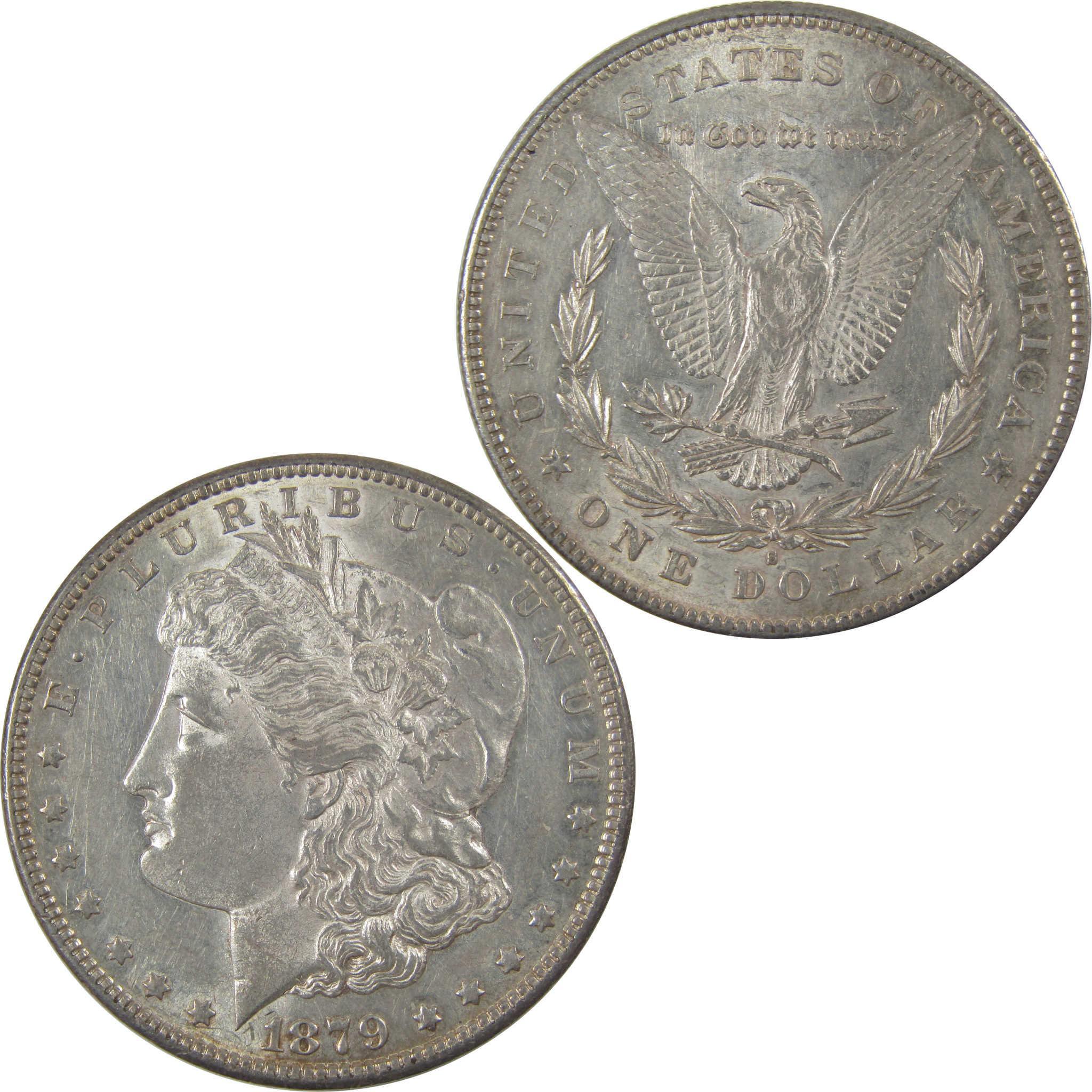 1879 S Rev 78 Morgan Silver Dollar AU Details $1 Coin SKU:I24552 - Morgan coin - Morgan silver dollar - Morgan silver dollar for sale - Profile Coins & Collectibles