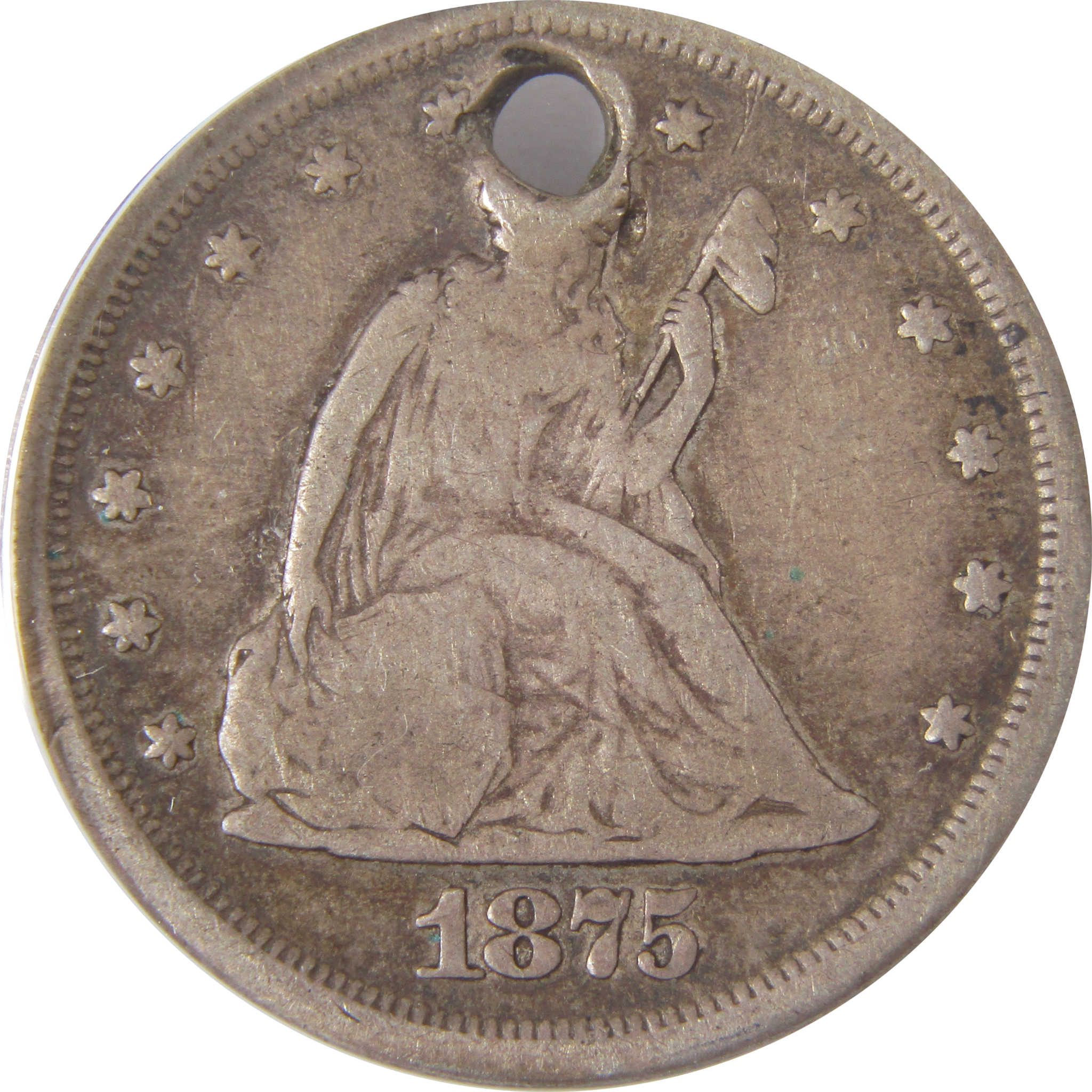 1875 S FS-301 Seated Liberty Twenty Cent F 12 Details ANACS SKU:I17698