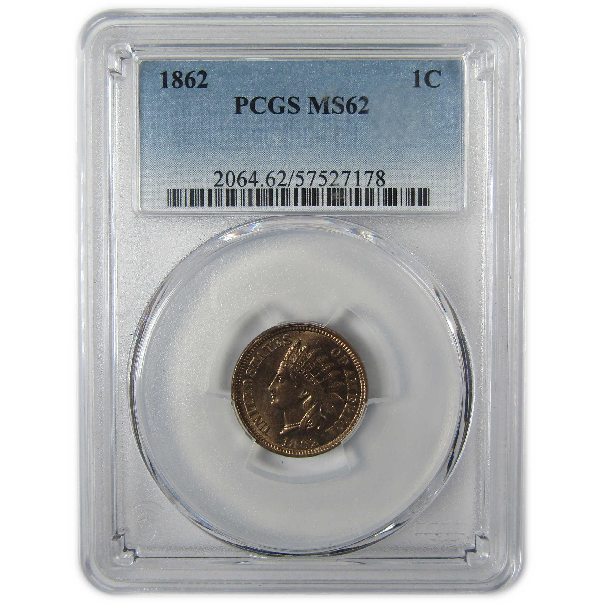 1862 Indian Head Cent MS 62 PCGS Penny Uncirculated 1c Coin SKU:I25914