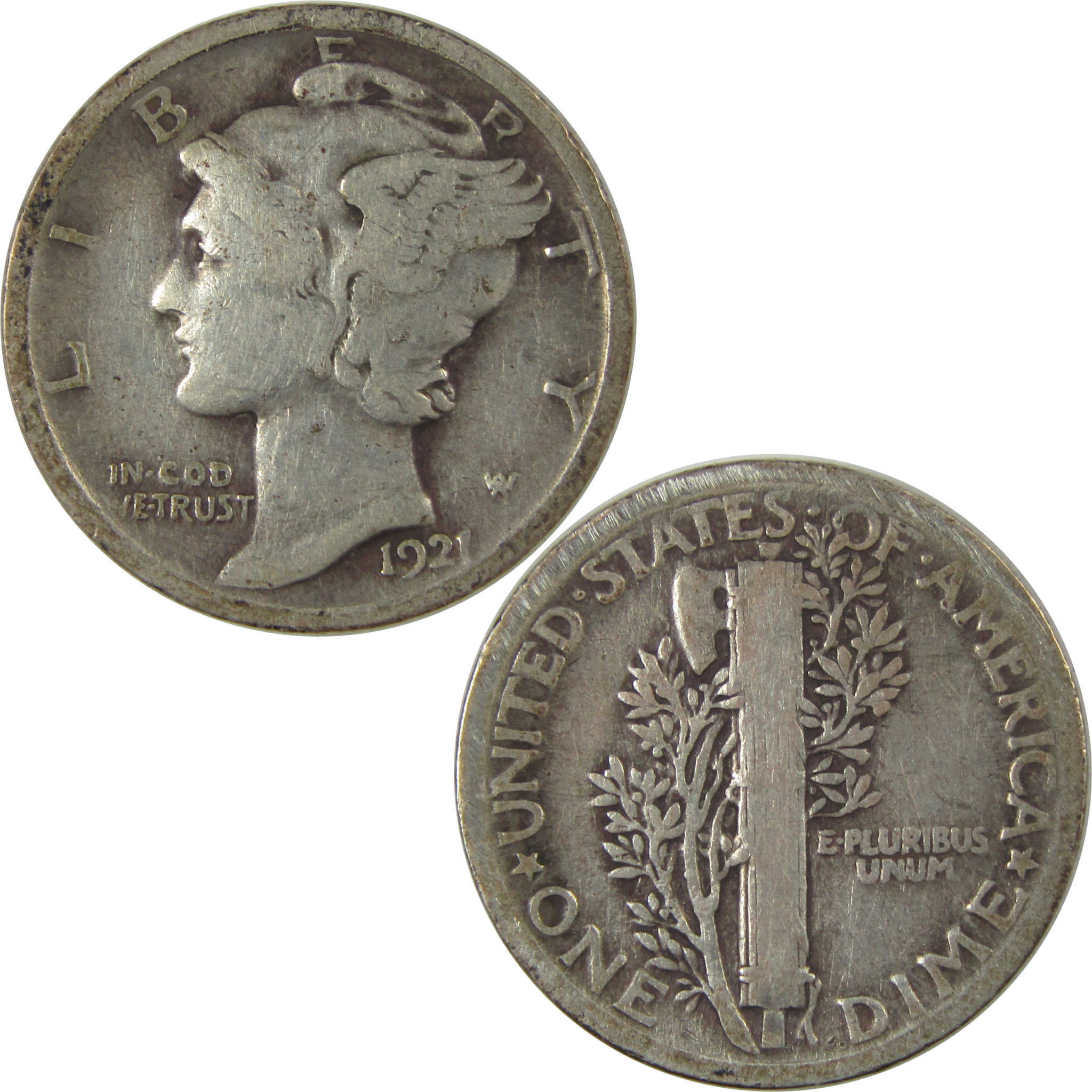 1921 Mercury Dime VG Very Good Silver 10c Coin SKU:CPC0923