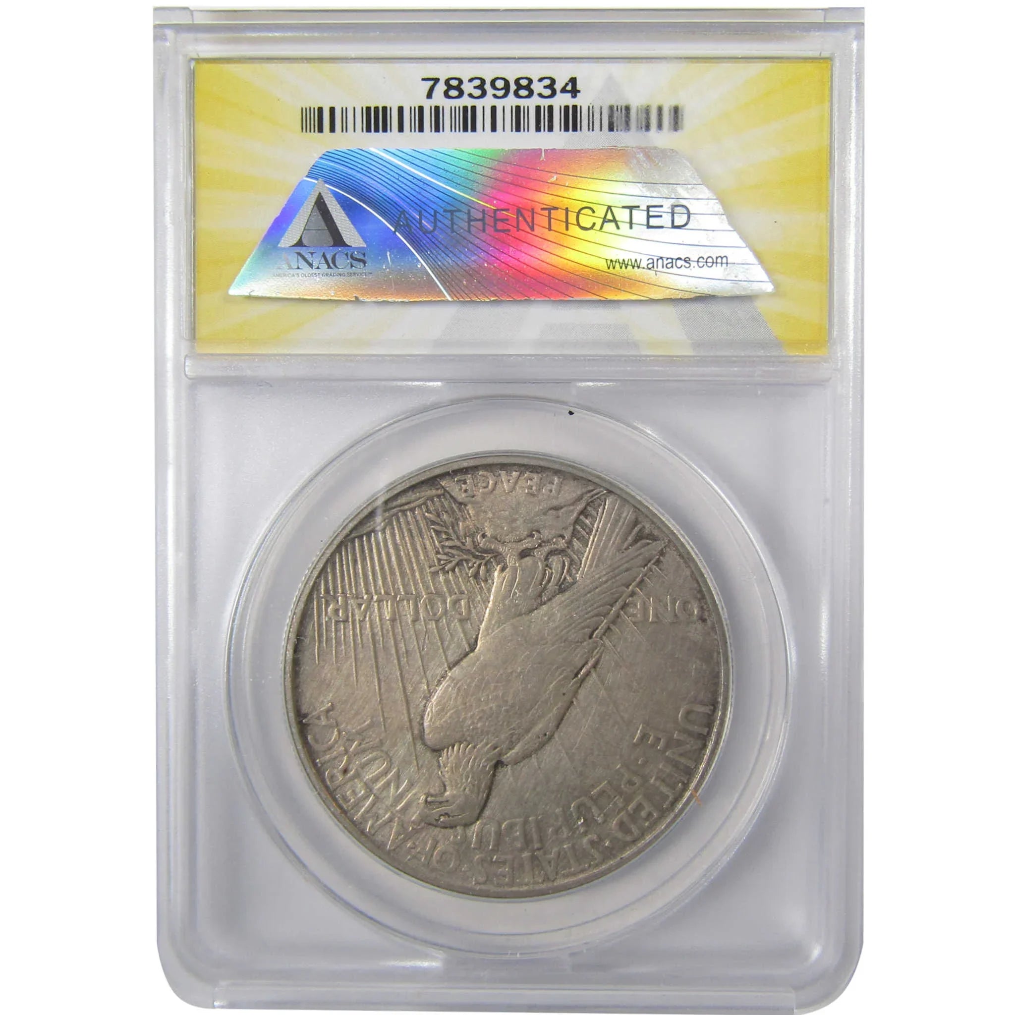 1921 High Relief Peace Silver Dollar AU 58 Details ANACS SKU:I25435