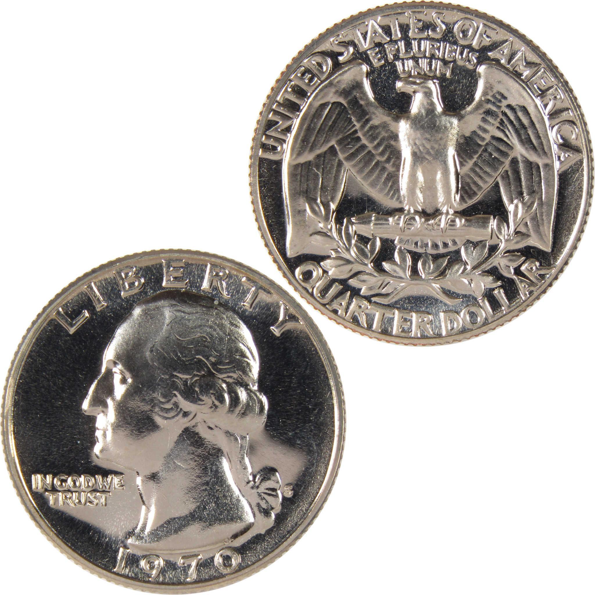 1970 United States quarter dollar coin, obverse and reverse sides, collectible coin