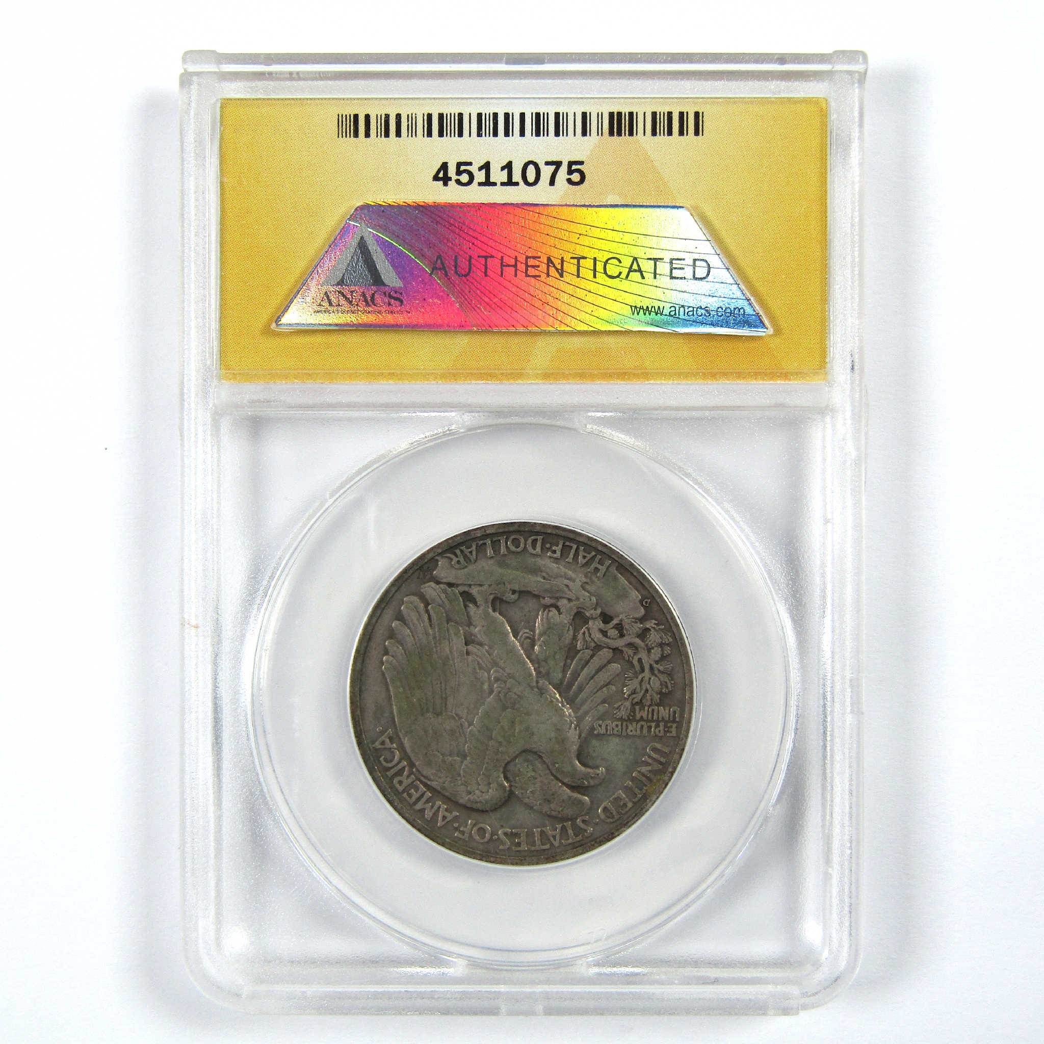 1938 D Liberty Walking Half EF 40 ANACS Silver Toned SKU:I11908