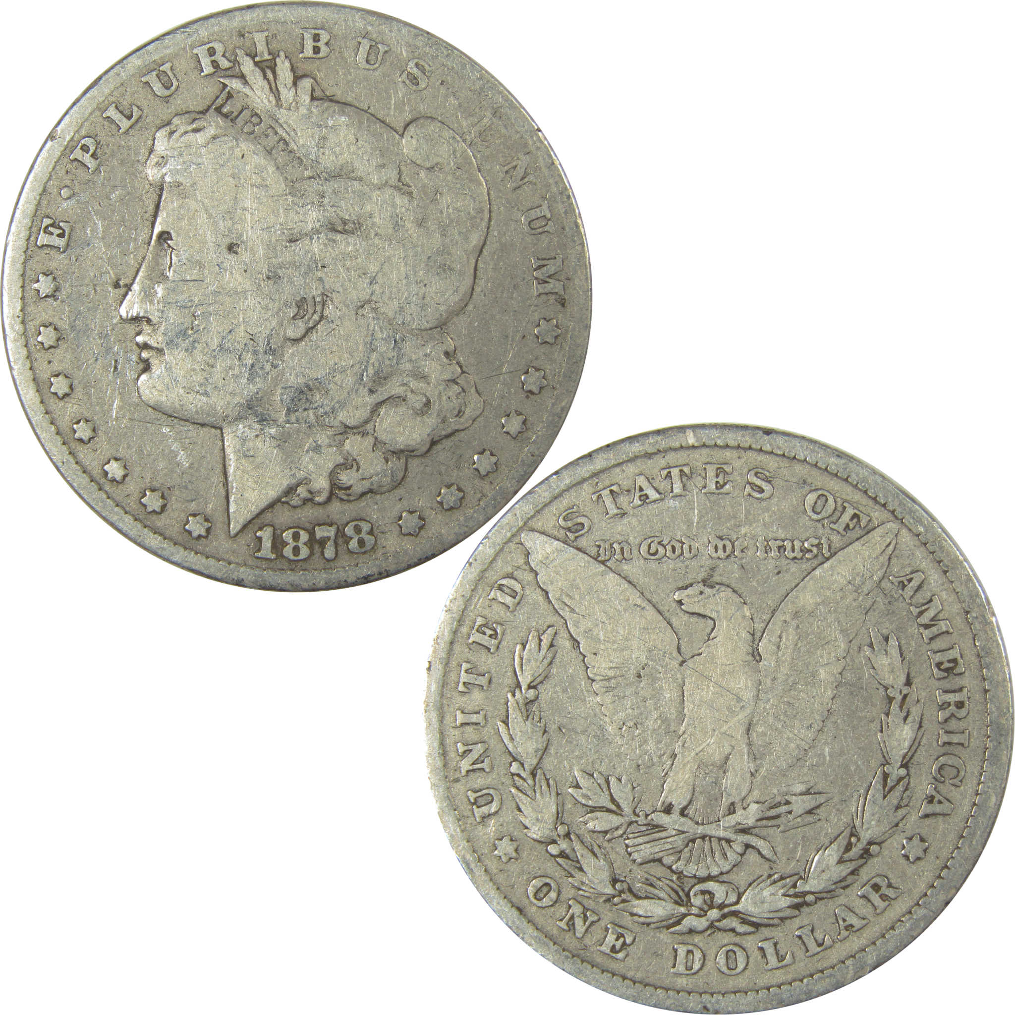 1878 8TF Morgan Dollar VG Very Good Details Silver $1 Coin SKU:CPC0966 - Morgan coin - Morgan silver dollar - Morgan silver dollar for sale - Profile Coins & Collectibles