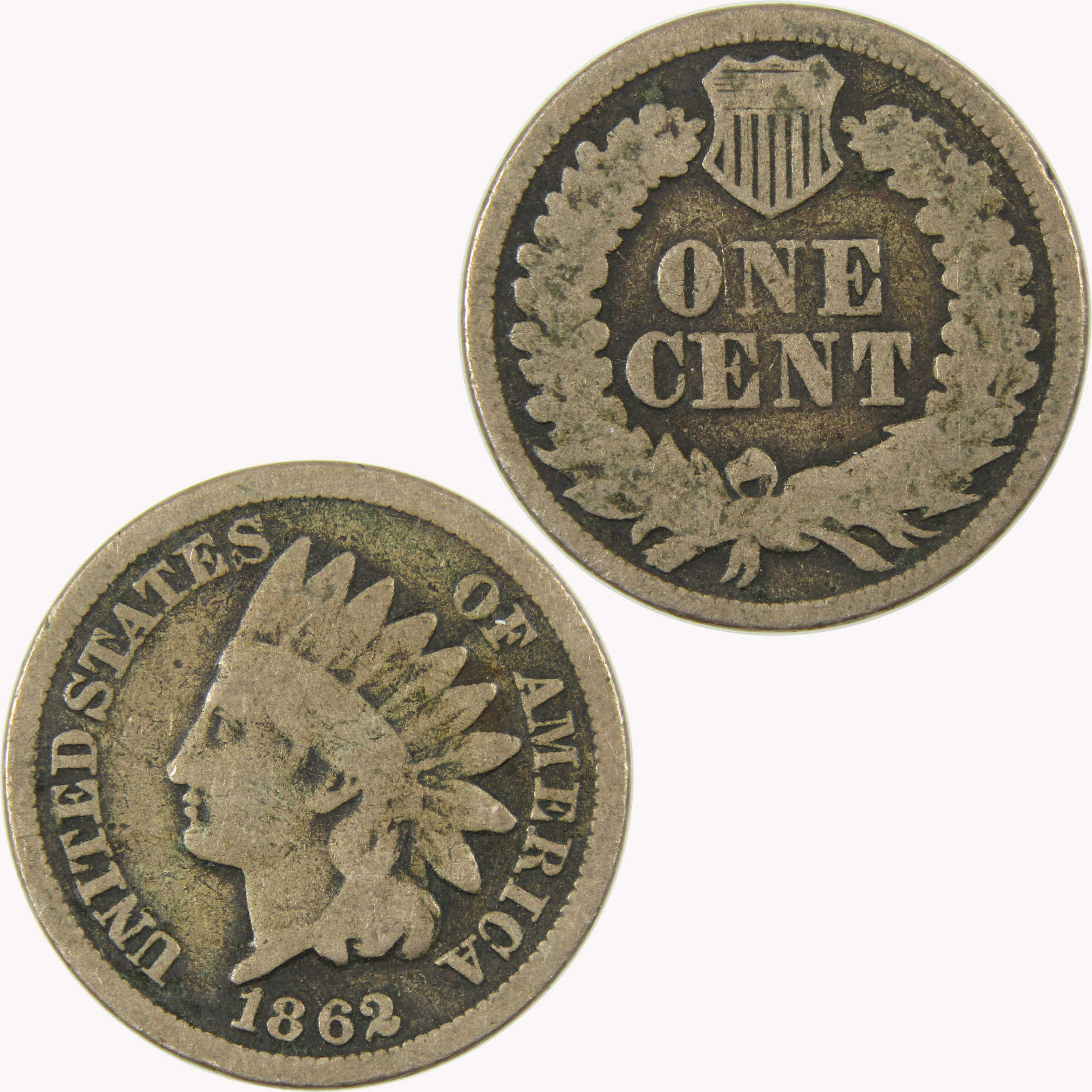 1862 Indian Head Cent G Good Penny 1c Coin SKU:CP1083