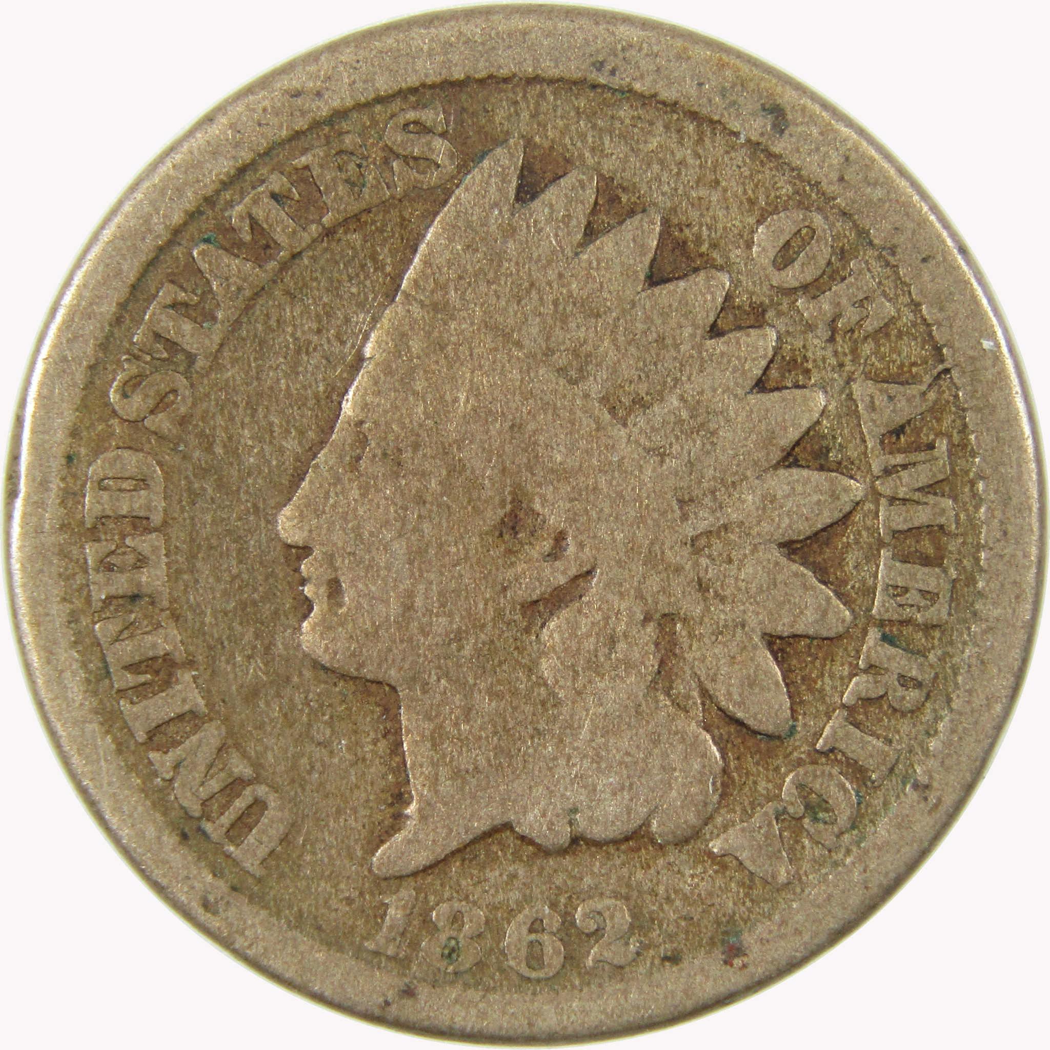 1862 Indian Head Cent G Good Penny 1c Coin SKU:CP1090