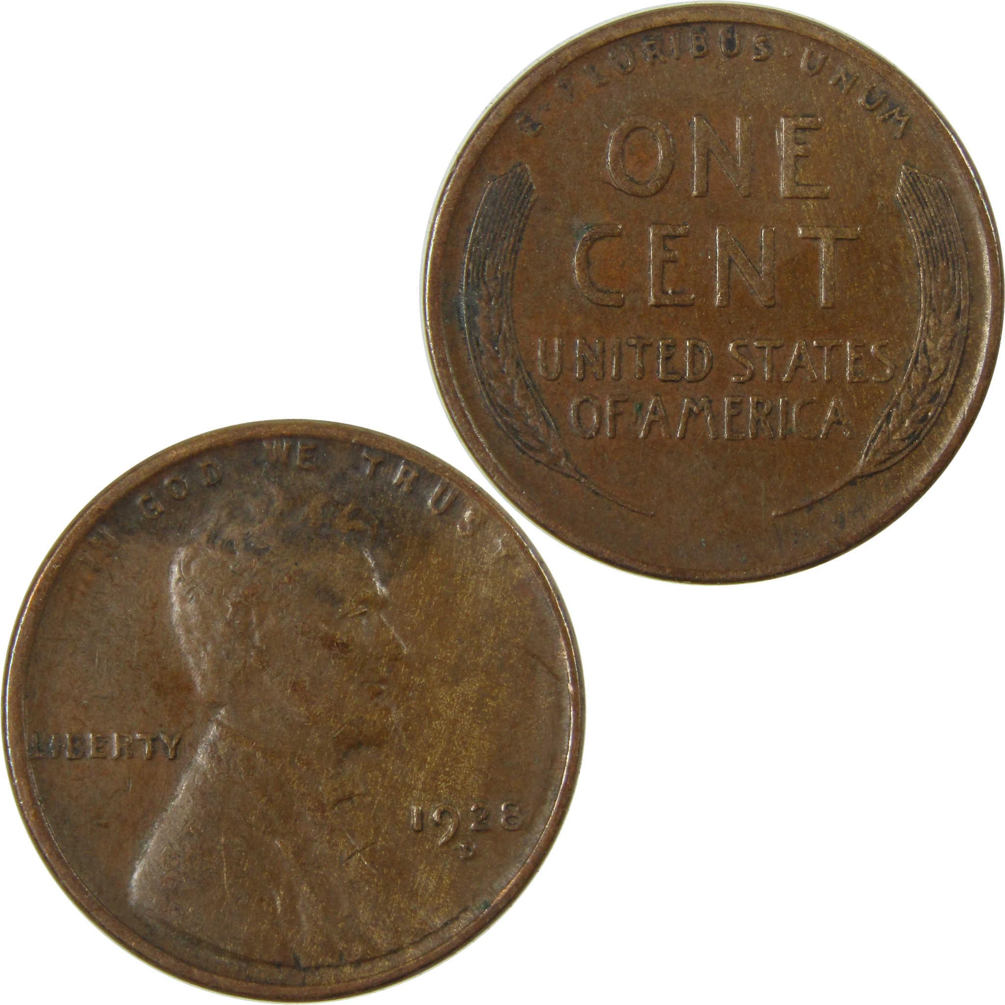 1928 D Lincoln Wheat Cent VF Very Fine Penny 1c Coin SKU:I27604