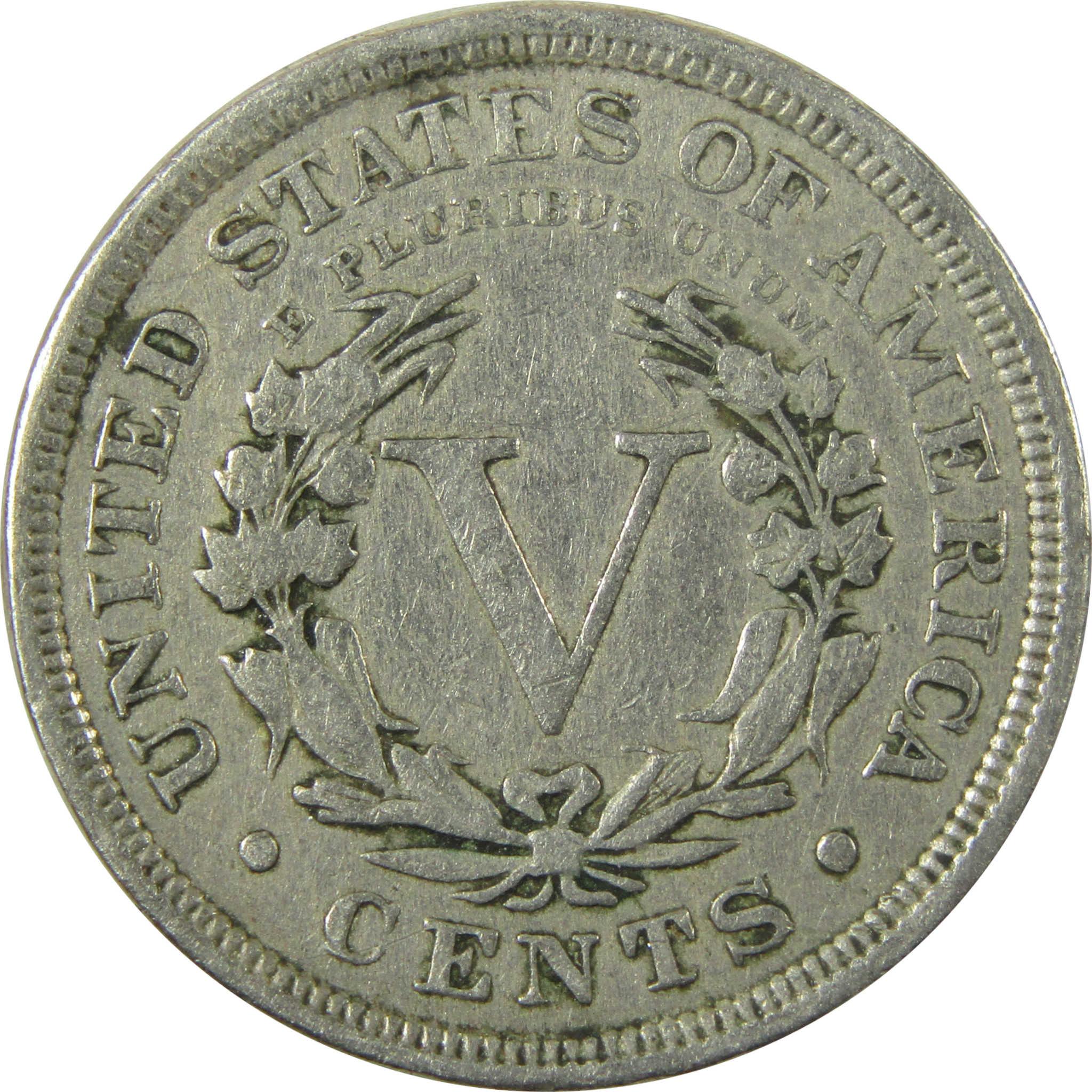 1892 Liberty Head V Nickel VF Very Fine Details 5c Coin SKU:I26031
