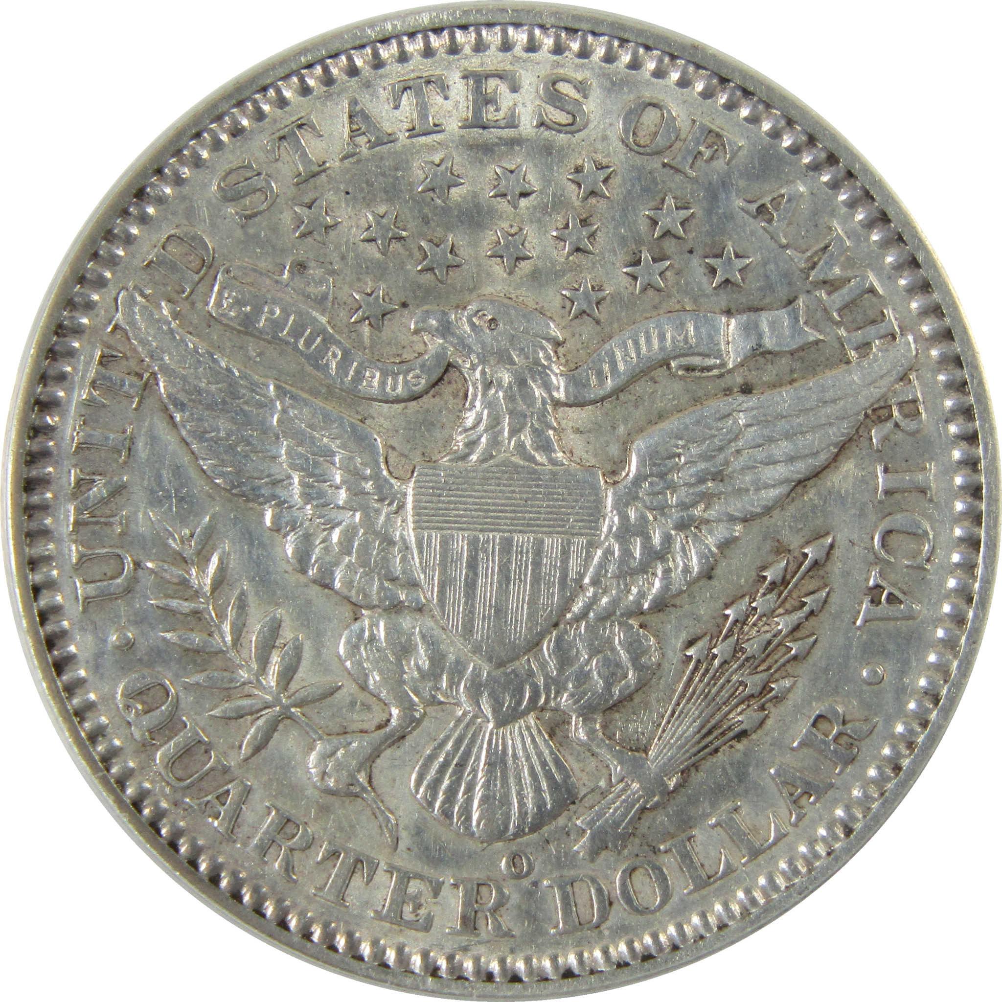 1900 O Barber Silver Quarter AU 50 Details ANACS 25c Coin SKU:I28058