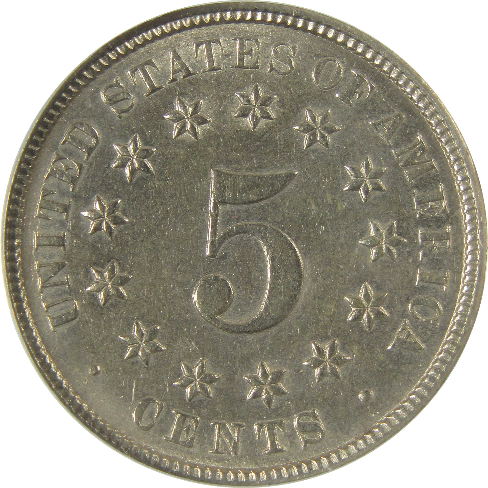 1883 Shield Nickel AU 58 ANACS 5c Coin Collectible SKU:CP196