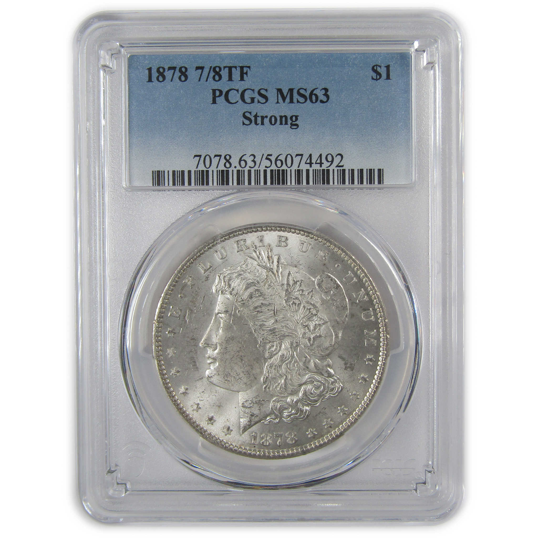 1878 7/8TF Strong Morgan Dollar MS 63 PCGS Silver $1 Coin SKU:I22931
