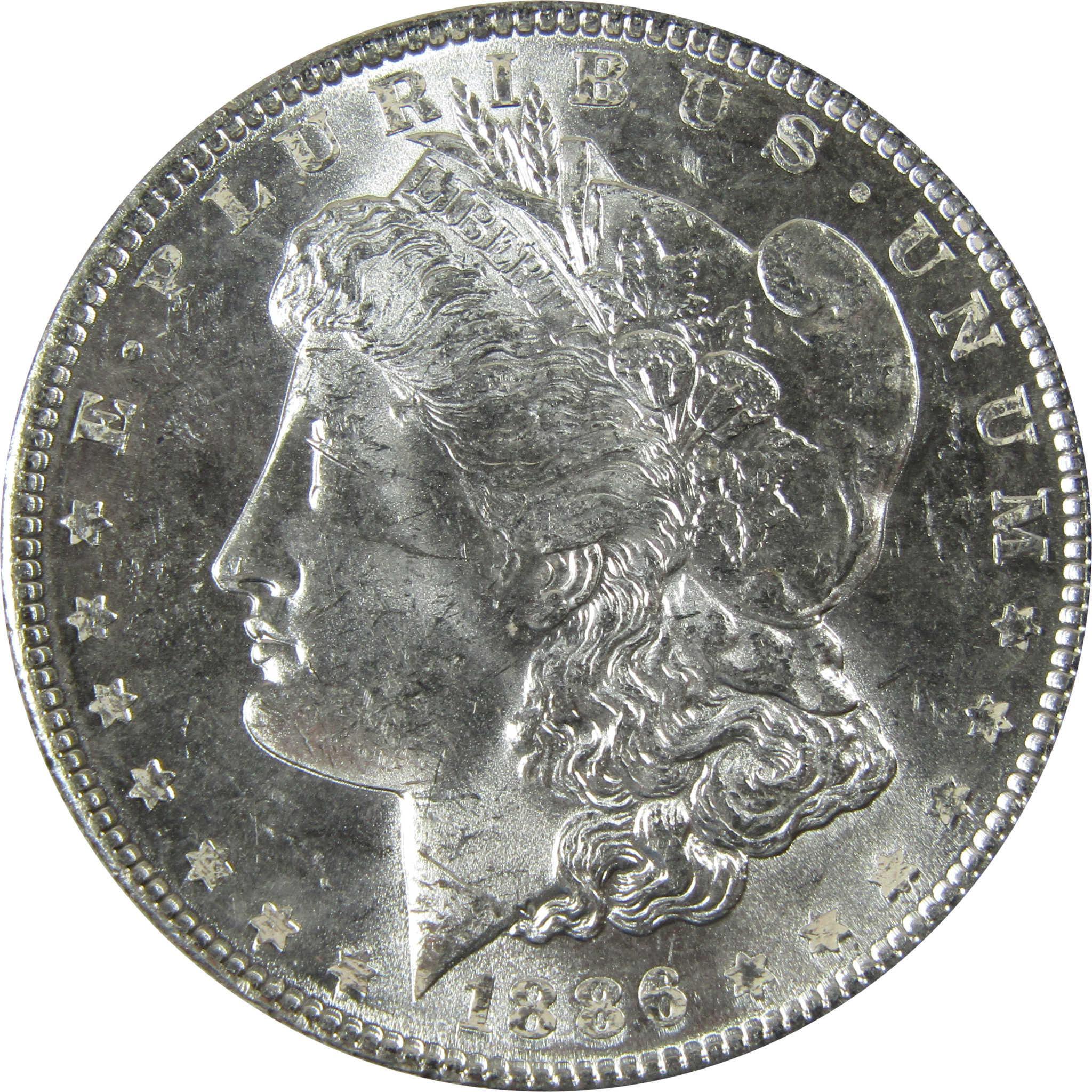 1886 Morgan Silver Dollar Uncirculated Mint State $1 Coin SKU:CP471 - Morgan coin - Morgan silver dollar - Morgan silver dollar for sale - Profile Coins & Collectibles