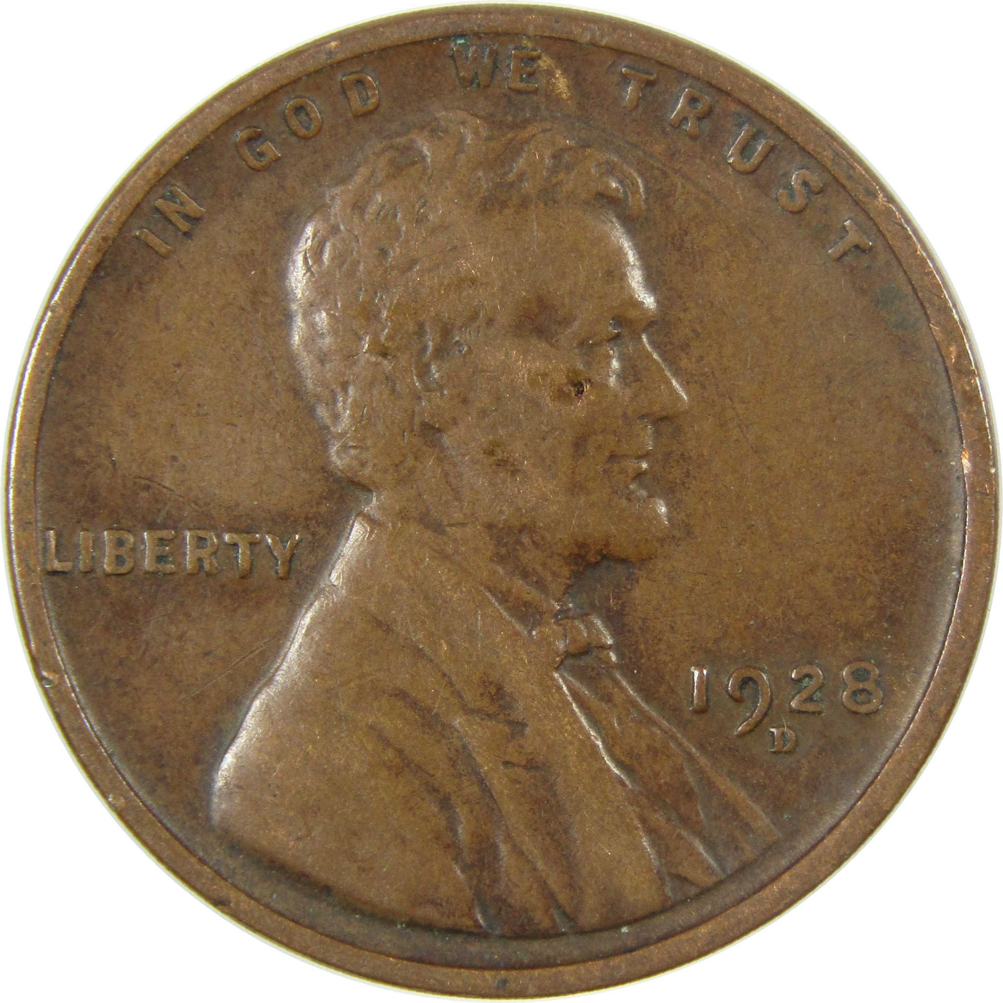 1928 D Lincoln Wheat Cent VF Very Fine Penny 1c Coin SKU:I27613